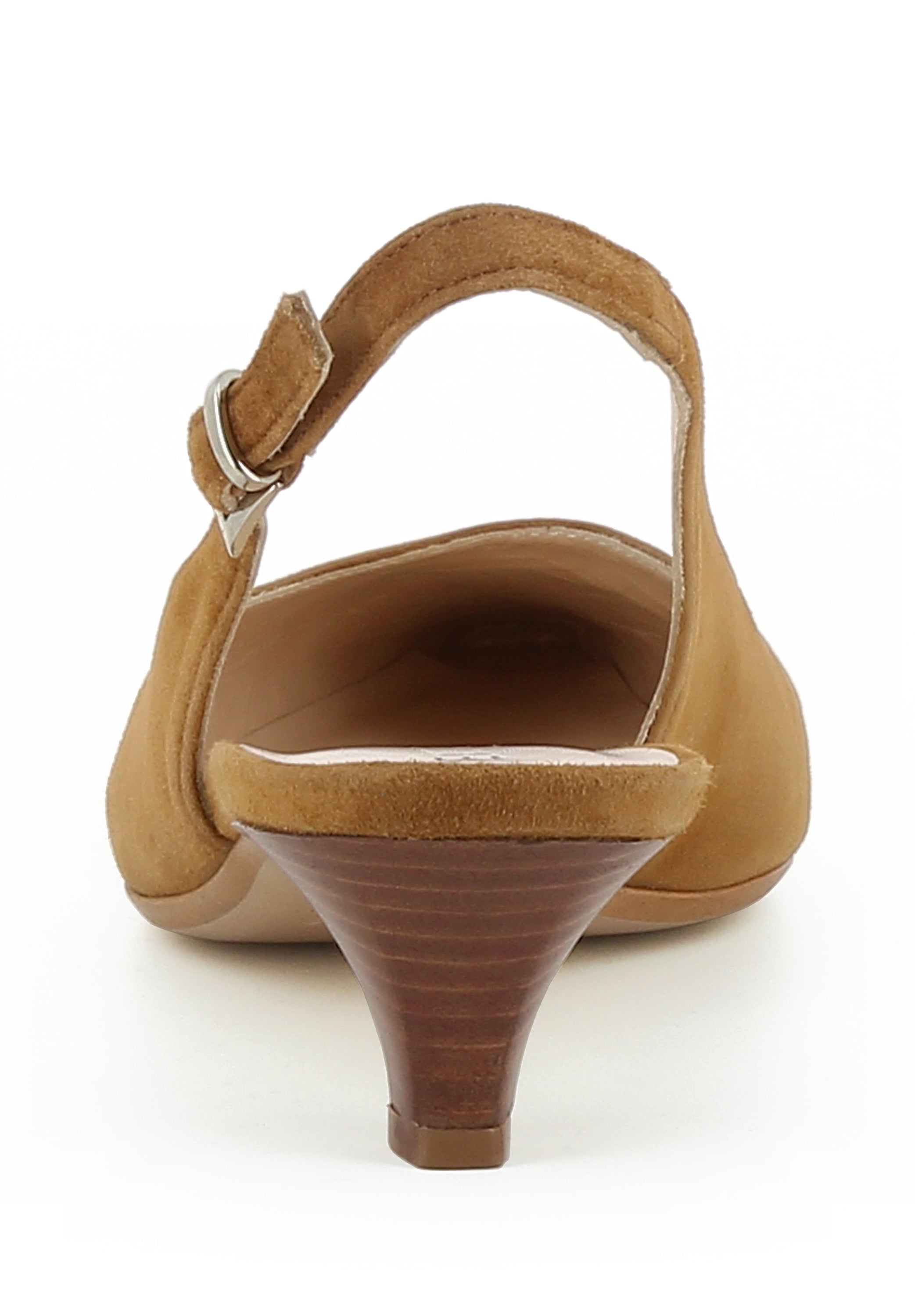 LIA Damen Sling Pumps  -  Rauleder cognac