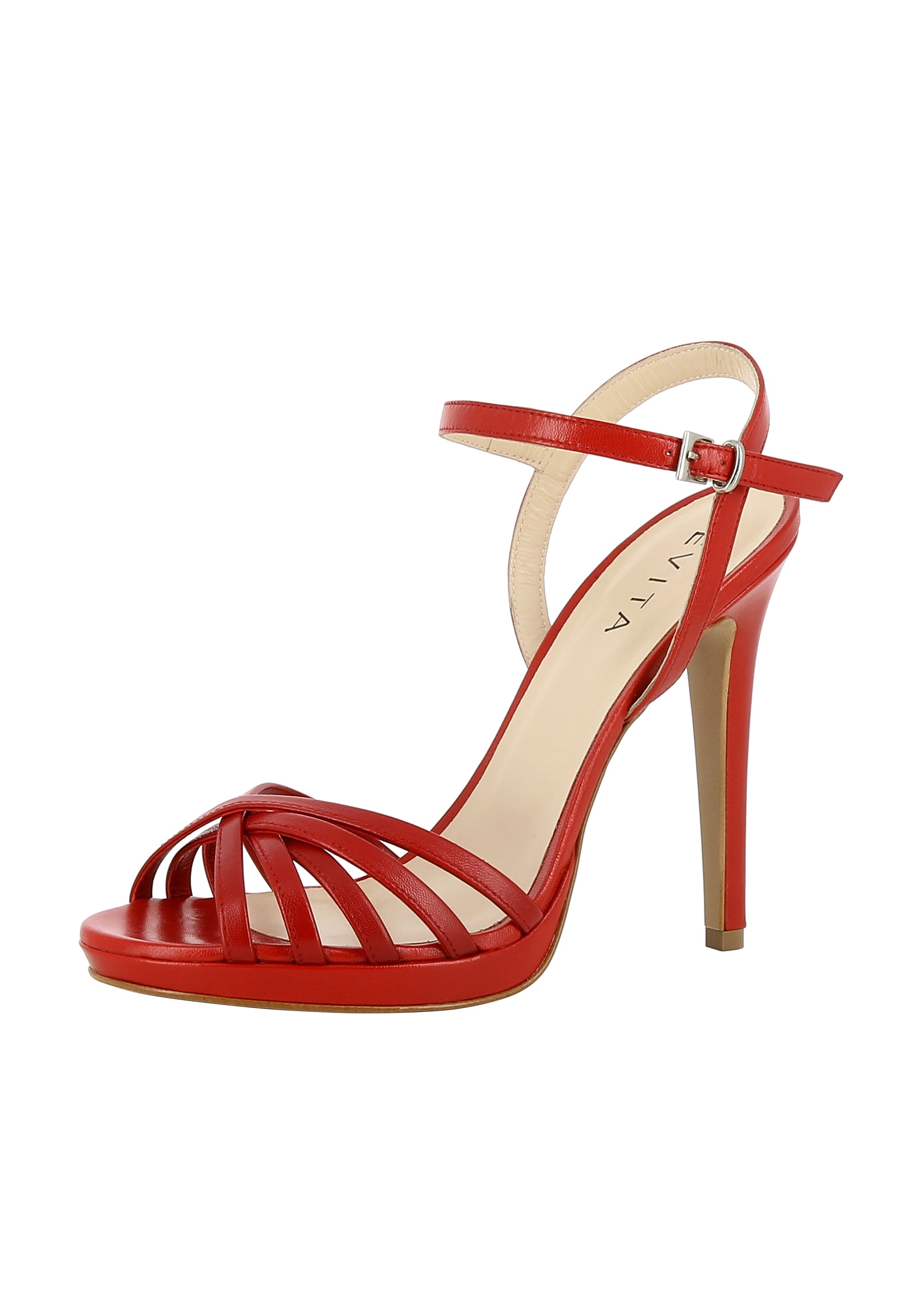EVA Damen Sandalette  -  Glattleder rot