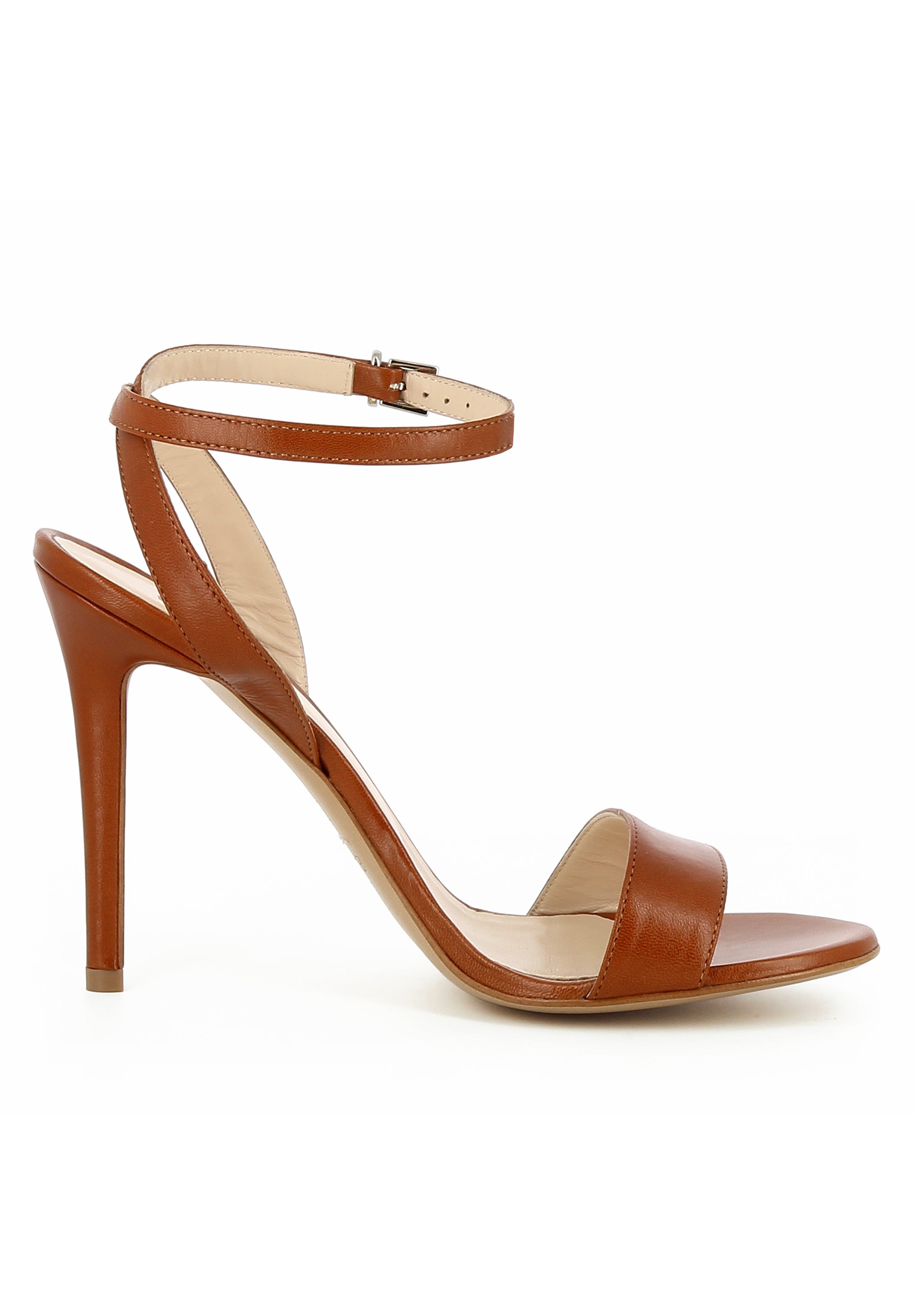EVA Damen Sandalette  -  Glattleder cognac