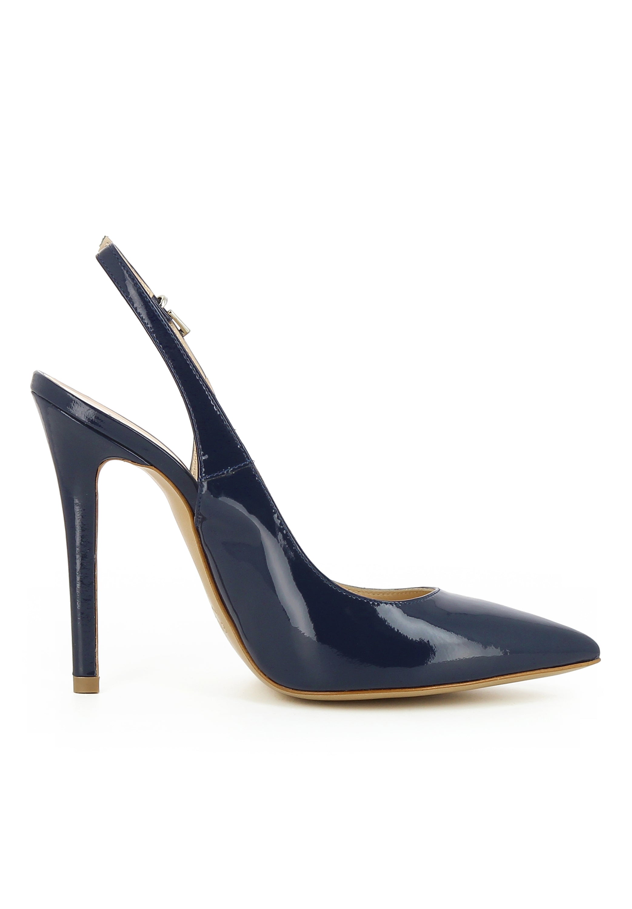 LISA Damen Sling Pumps  -  Lackleder dunkelblau