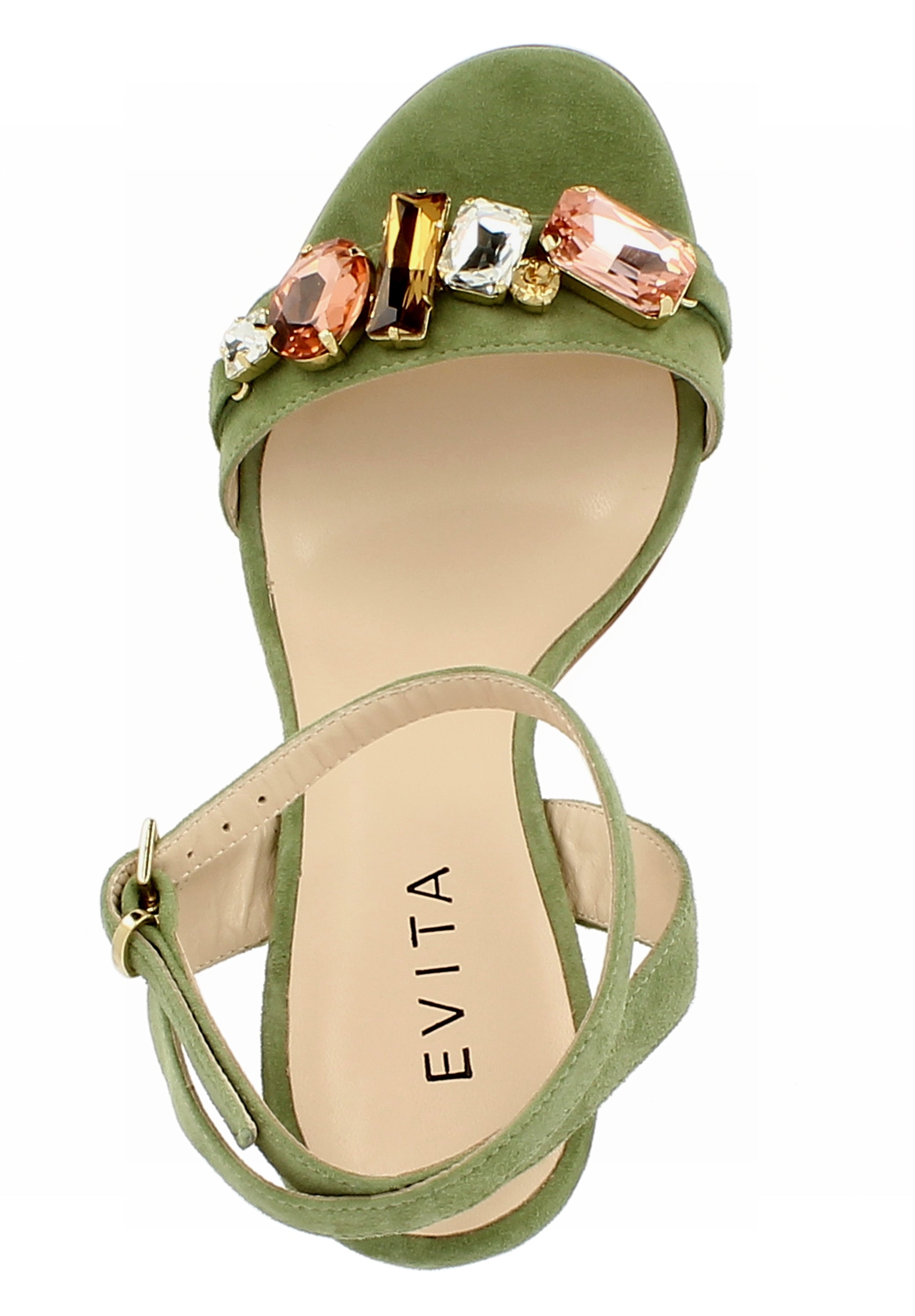 EVA Damen Sandalette  -  Rauleder olive