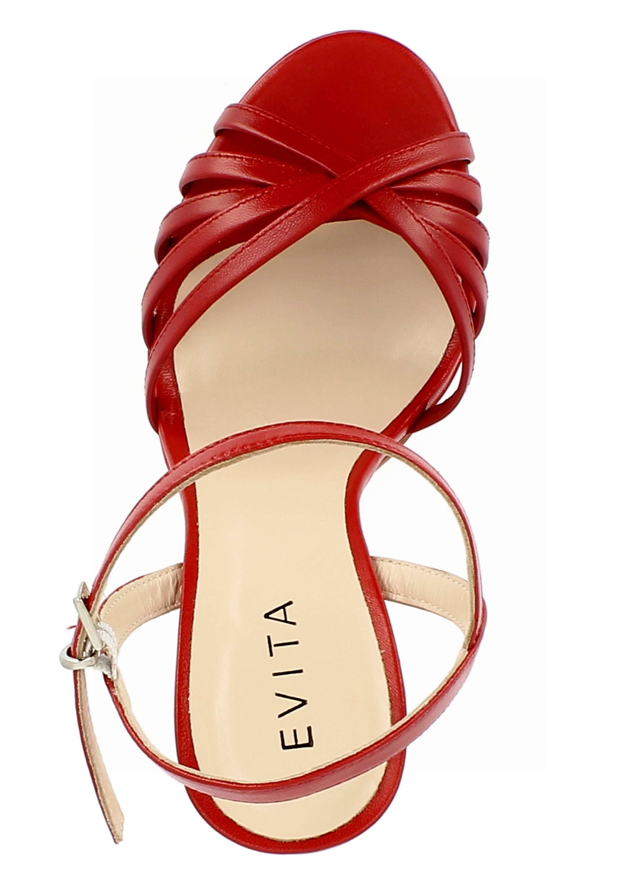 EVA Damen Sandalette  -  Glattleder rot