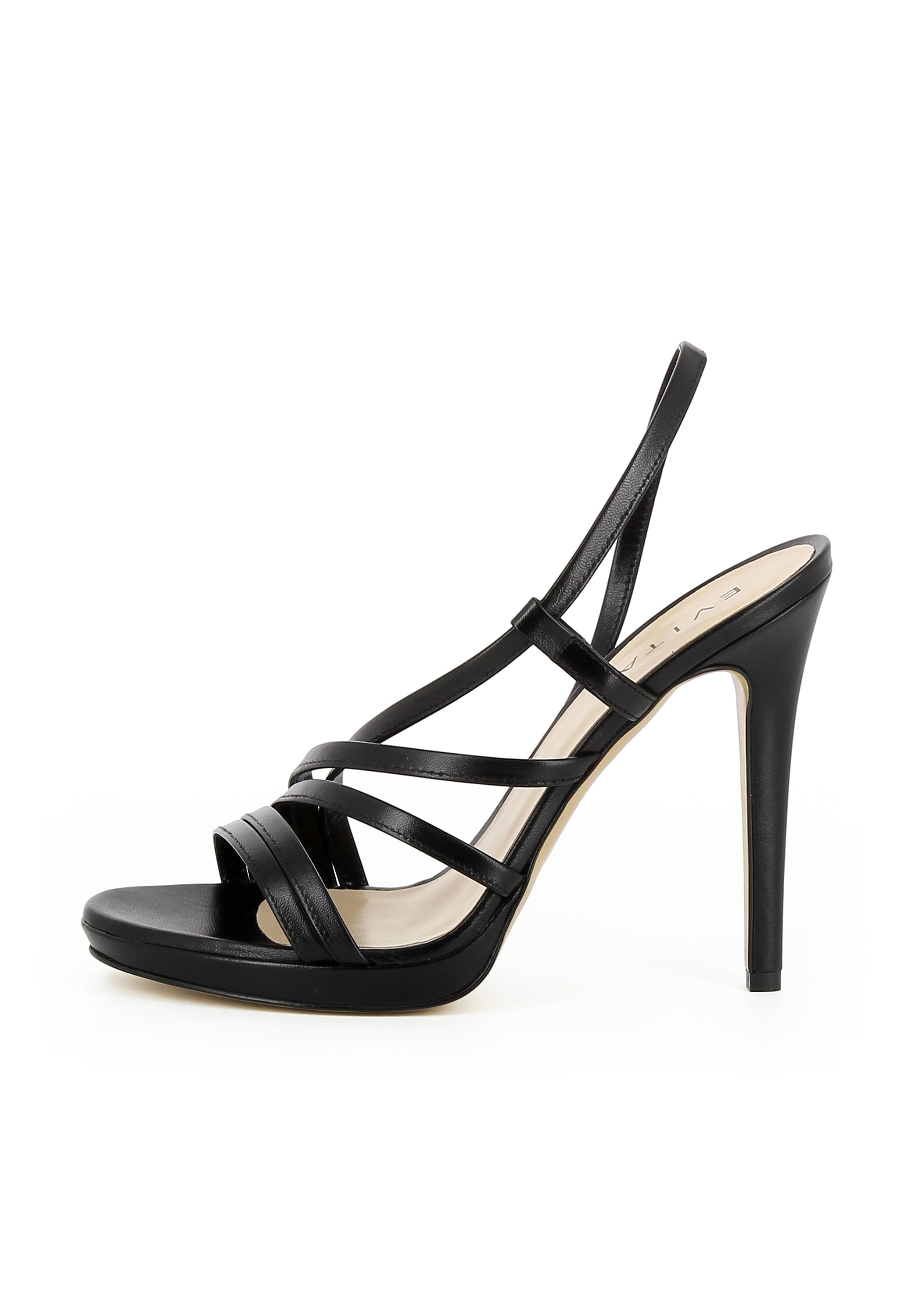 EVA Damen Sandalette  -  Glattleder schwarz