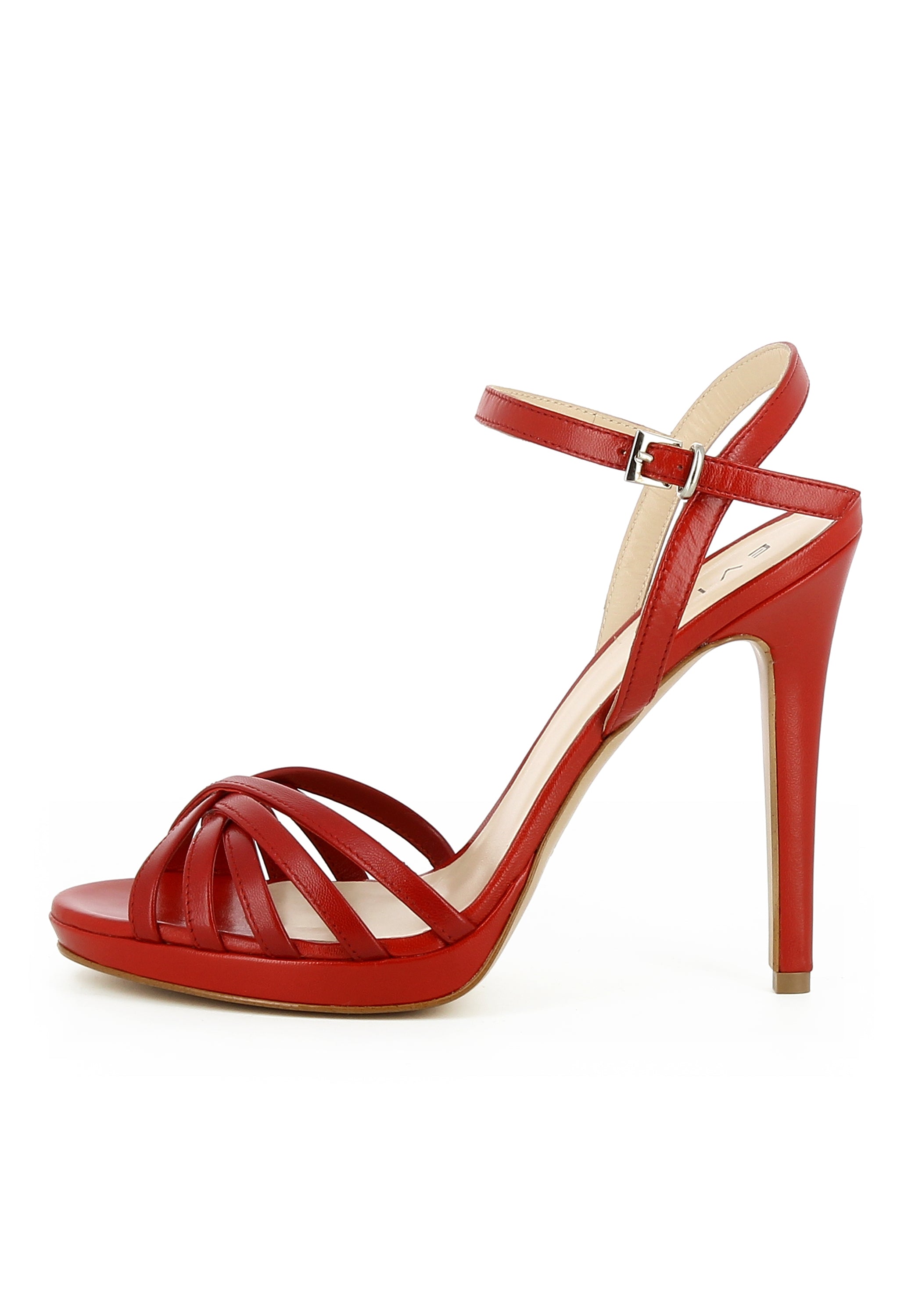 EVA Damen Sandalette  -  Glattleder rot