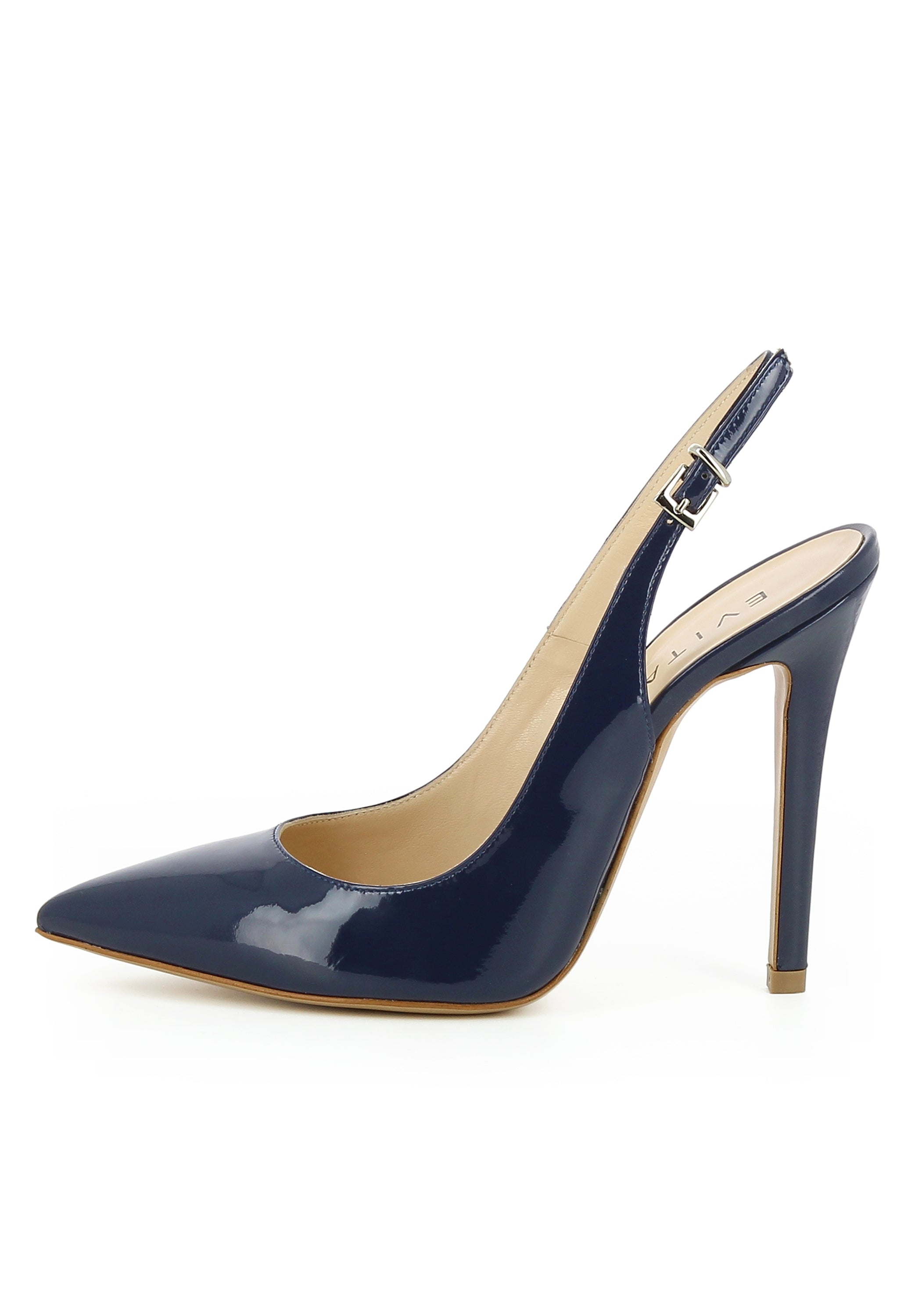 LISA Damen Sling Pumps  -  Lackleder dunkelblau