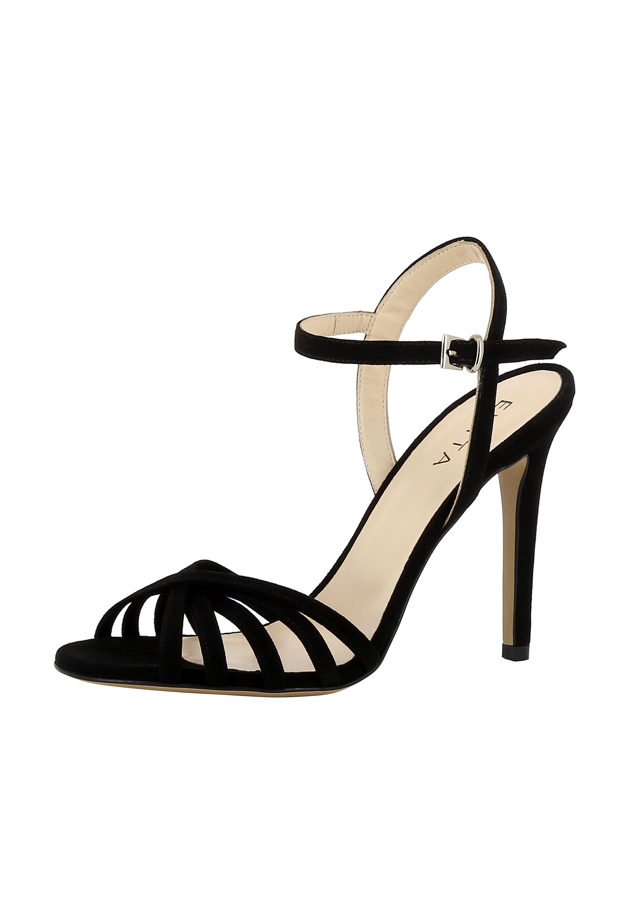EVA Damen Sandalette  -  Rauleder schwarz
