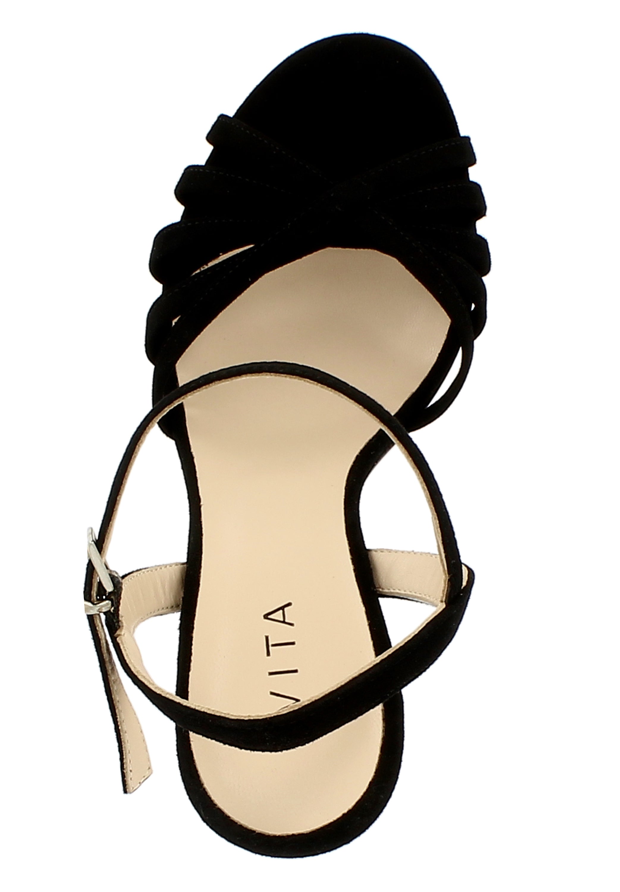 EVA Damen Sandalette  -  Rauleder schwarz