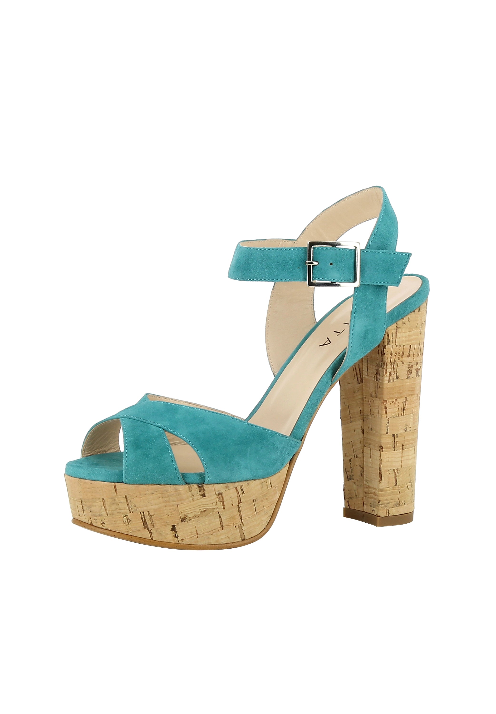 LANA Damen Sandalette  -  Rauleder petrol