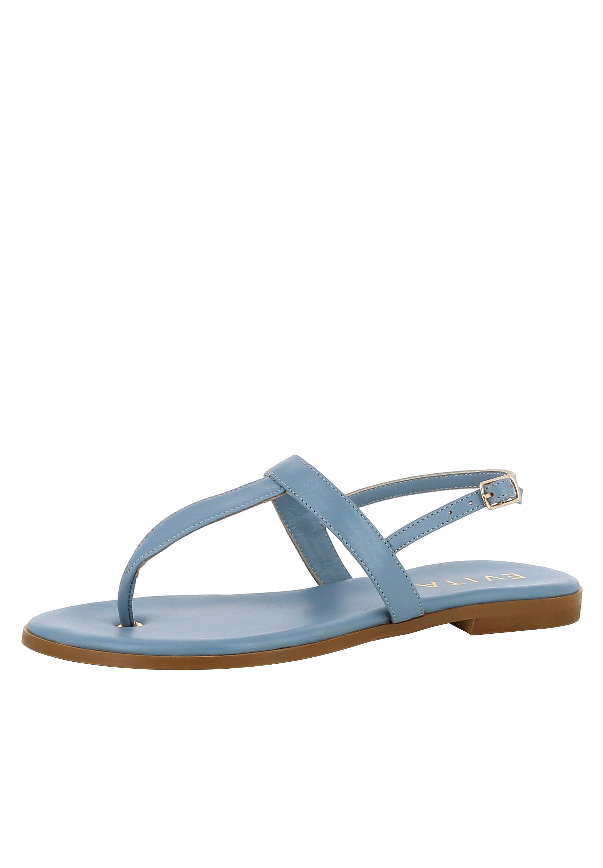 OLIMPIA Damen Sandale  -  Glattleder hellblau