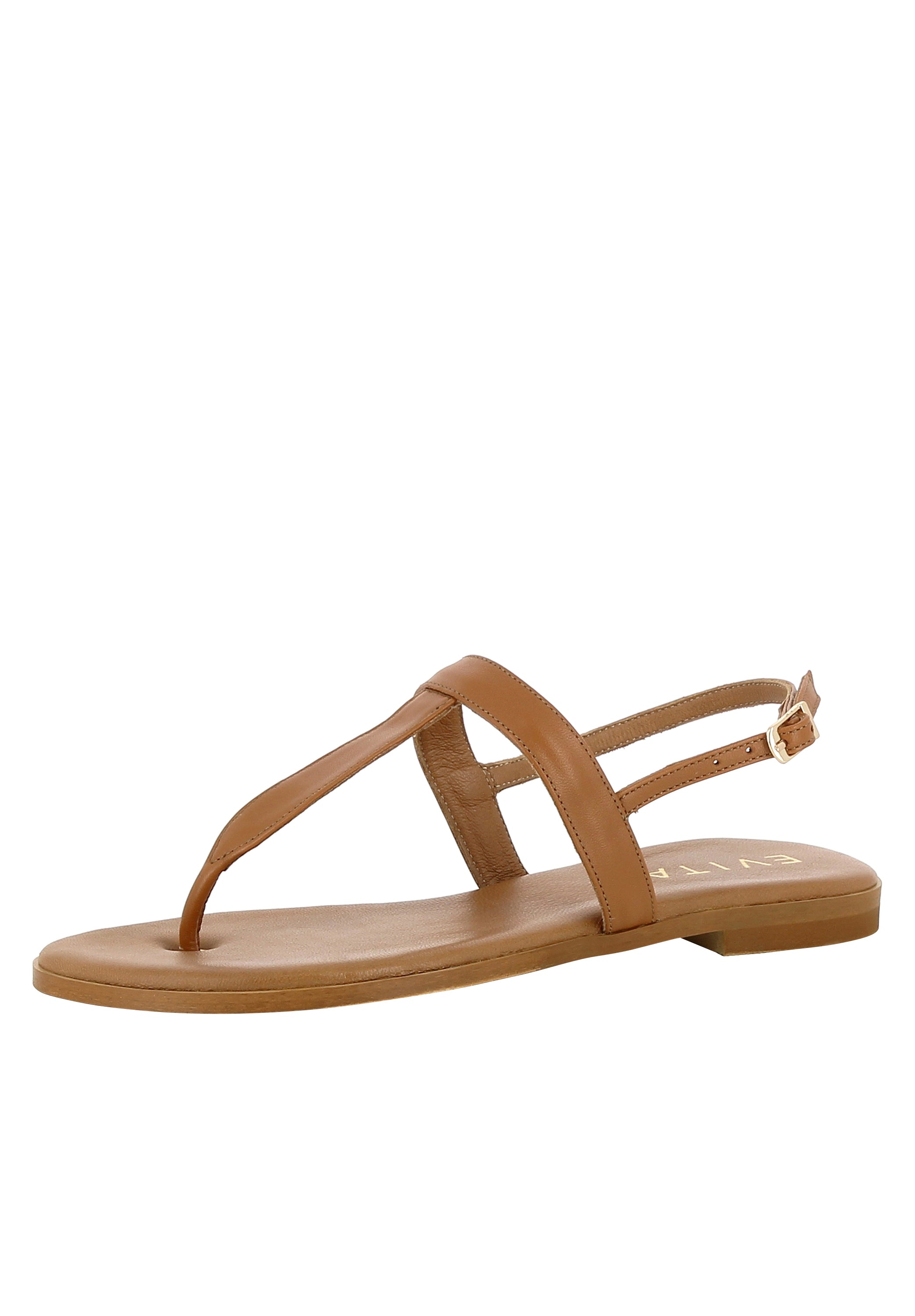 OLIMPIA Damen Sandale  -  Glattleder cognac