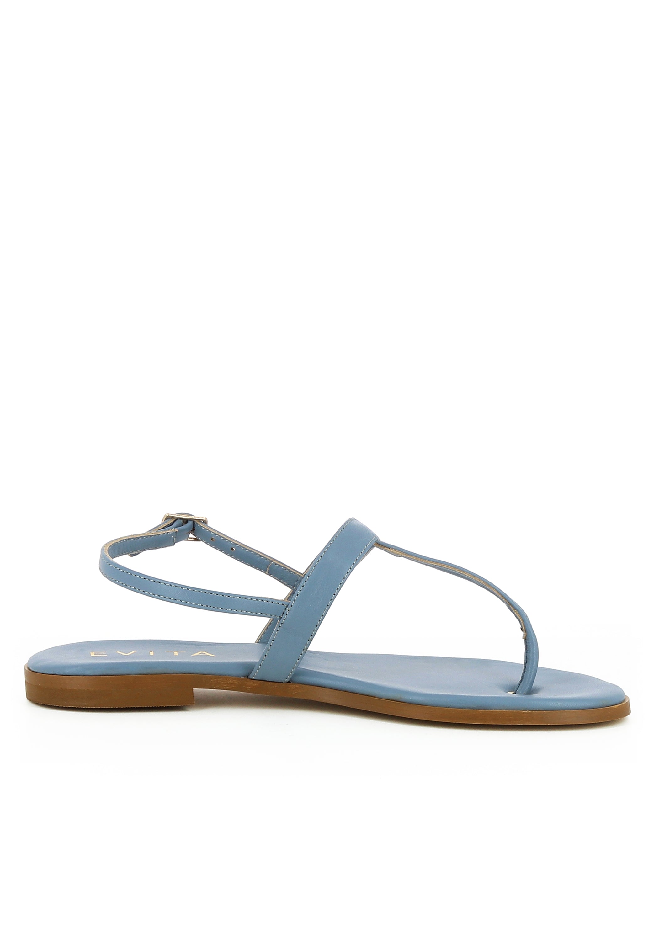 OLIMPIA Damen Sandale  -  Glattleder hellblau