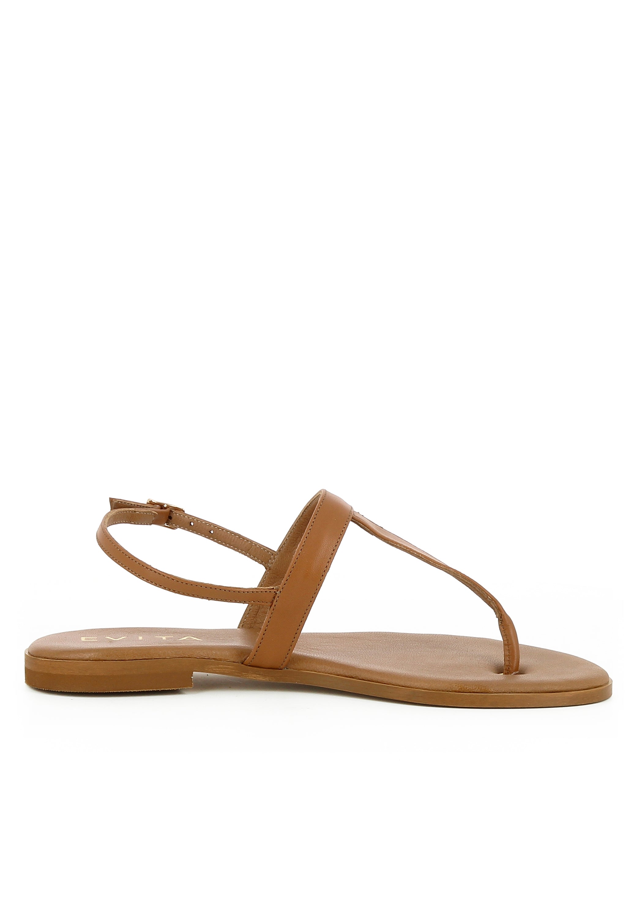 OLIMPIA Damen Sandale  -  Glattleder cognac