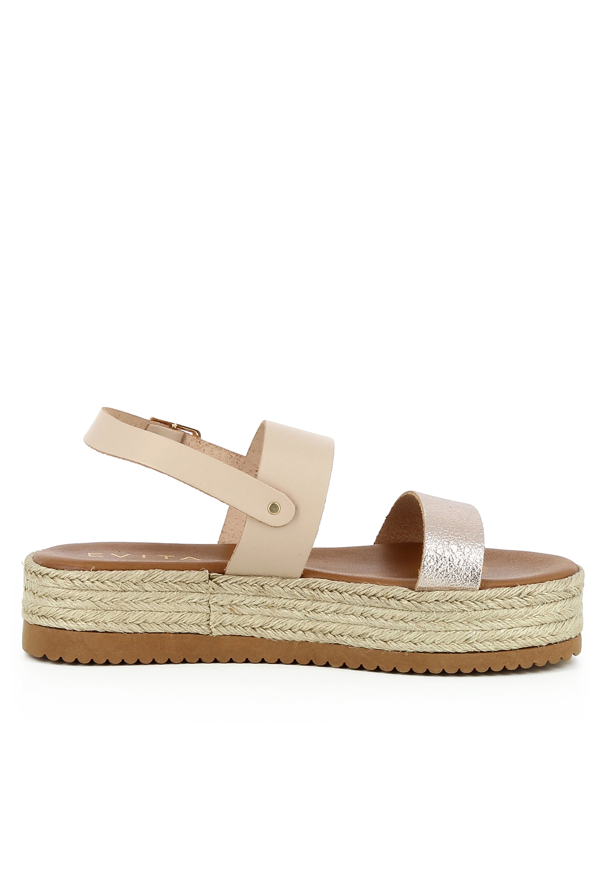 ATHENA Damen Plateausandalette  -  Kombi beige