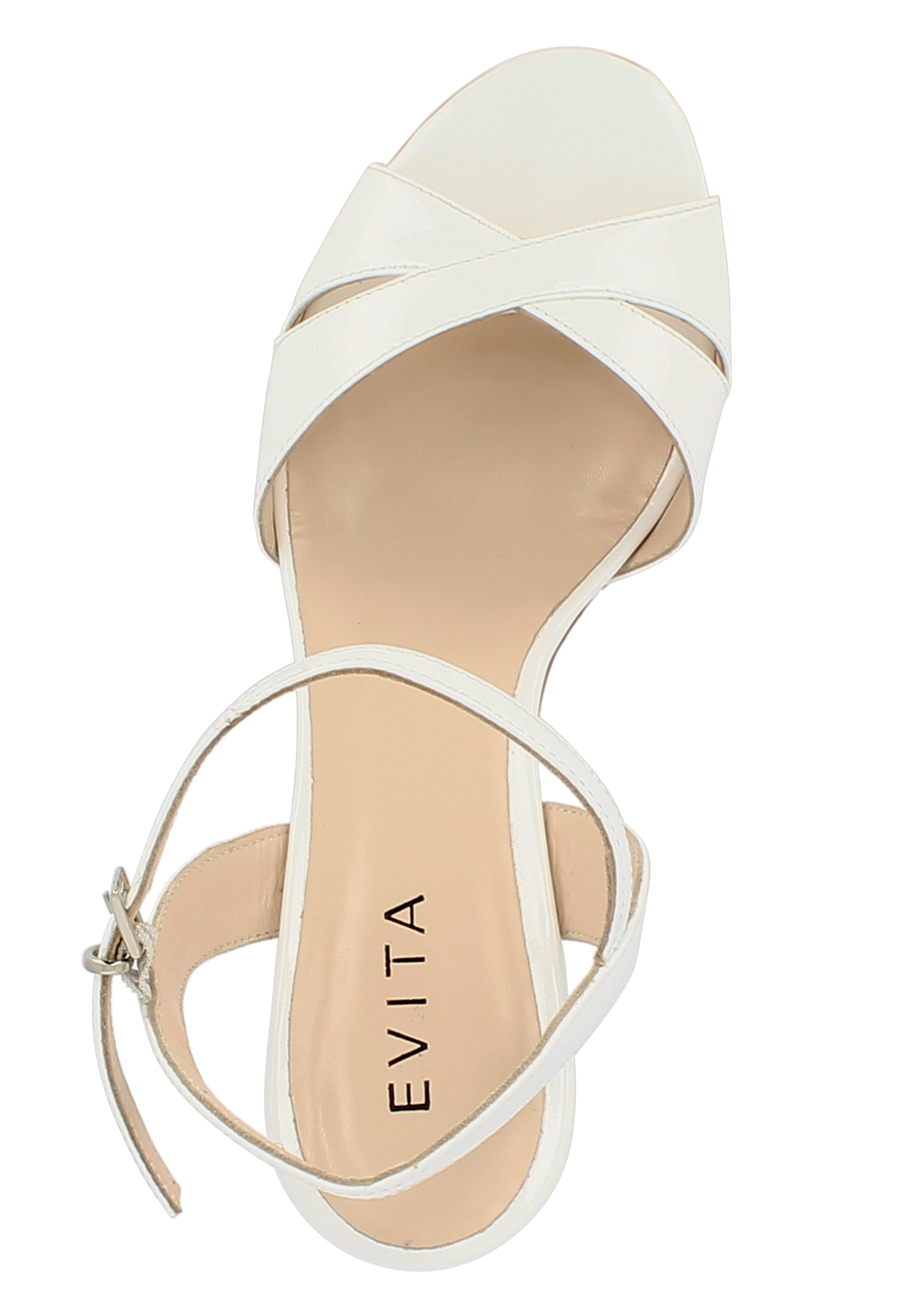 VERONICA Damen Sandalette  -  Lackleder weiß