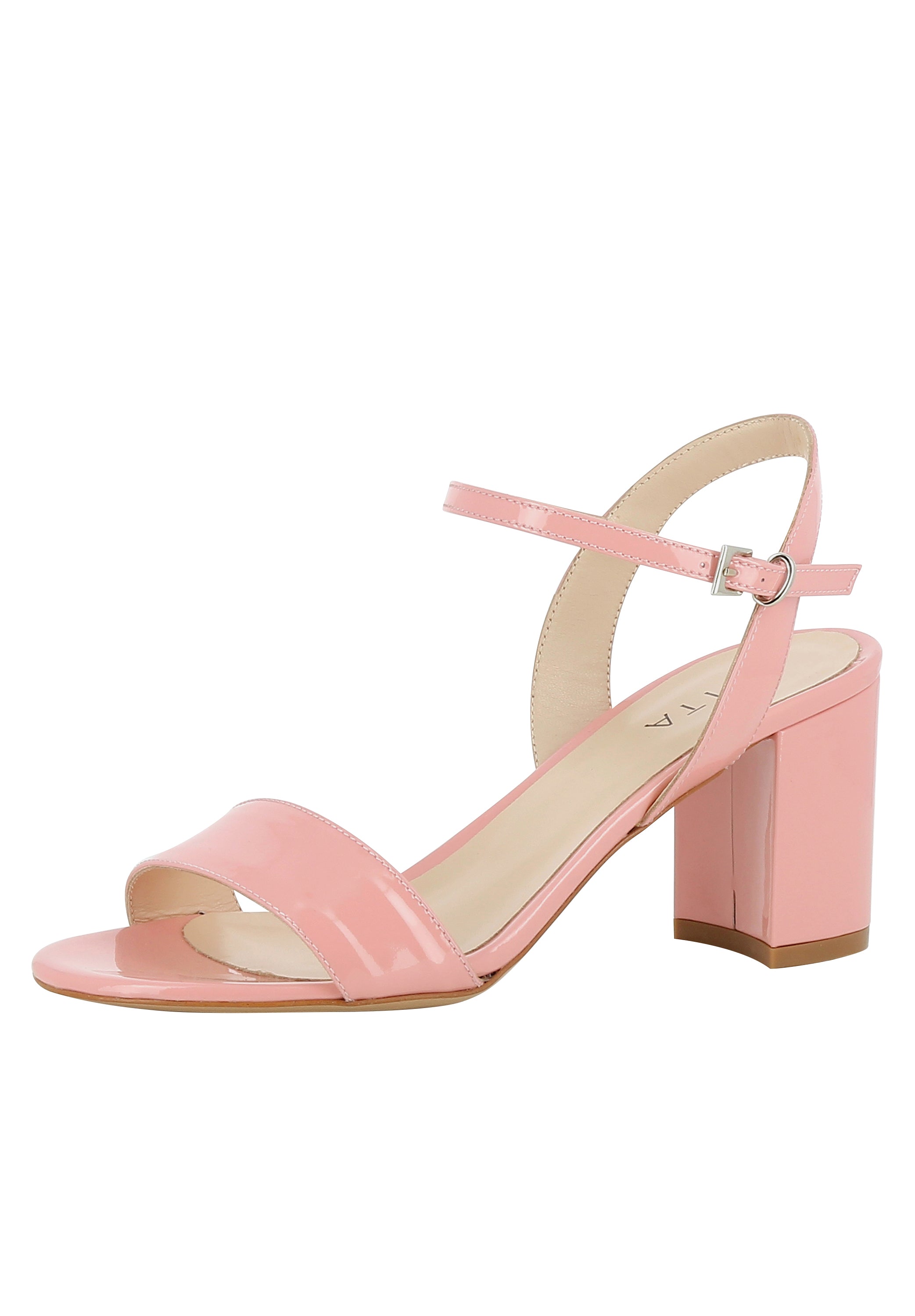 AMBRA Damen Sandalette  -  Lackleder rosa