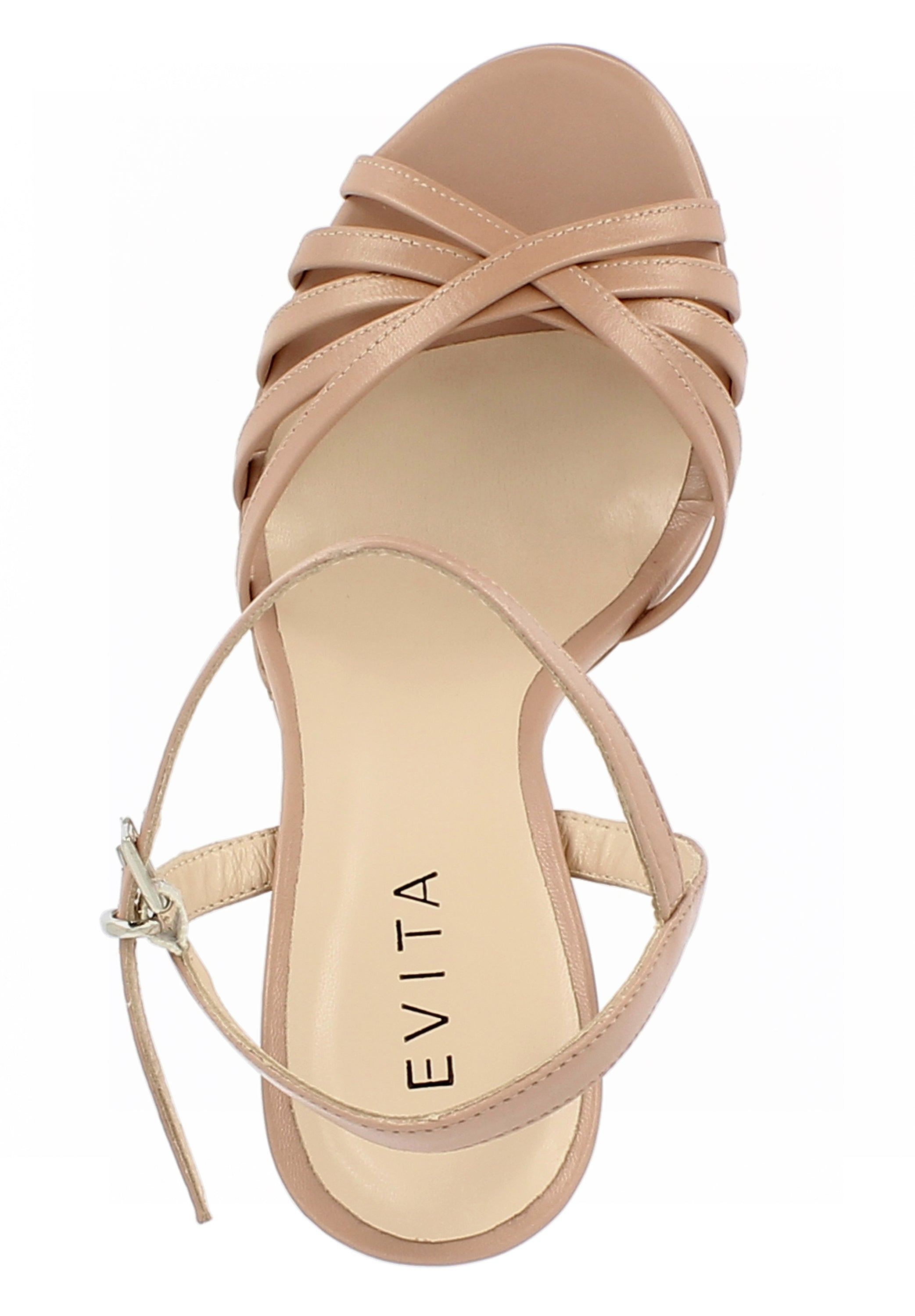 EVA Damen Sandalette  -  Glattleder nude