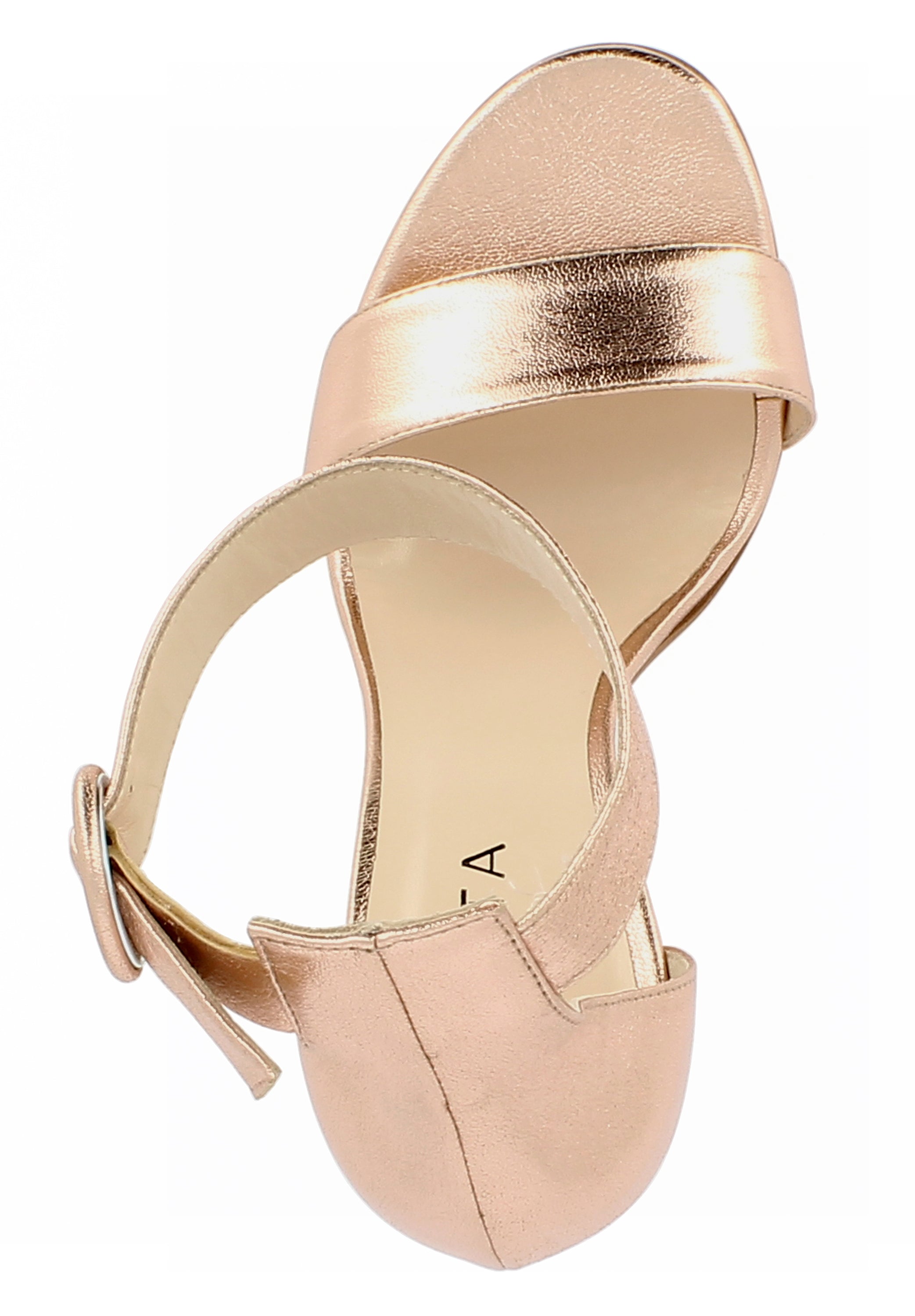 EVA Damen Sandalette  -  Glattleder rosegold