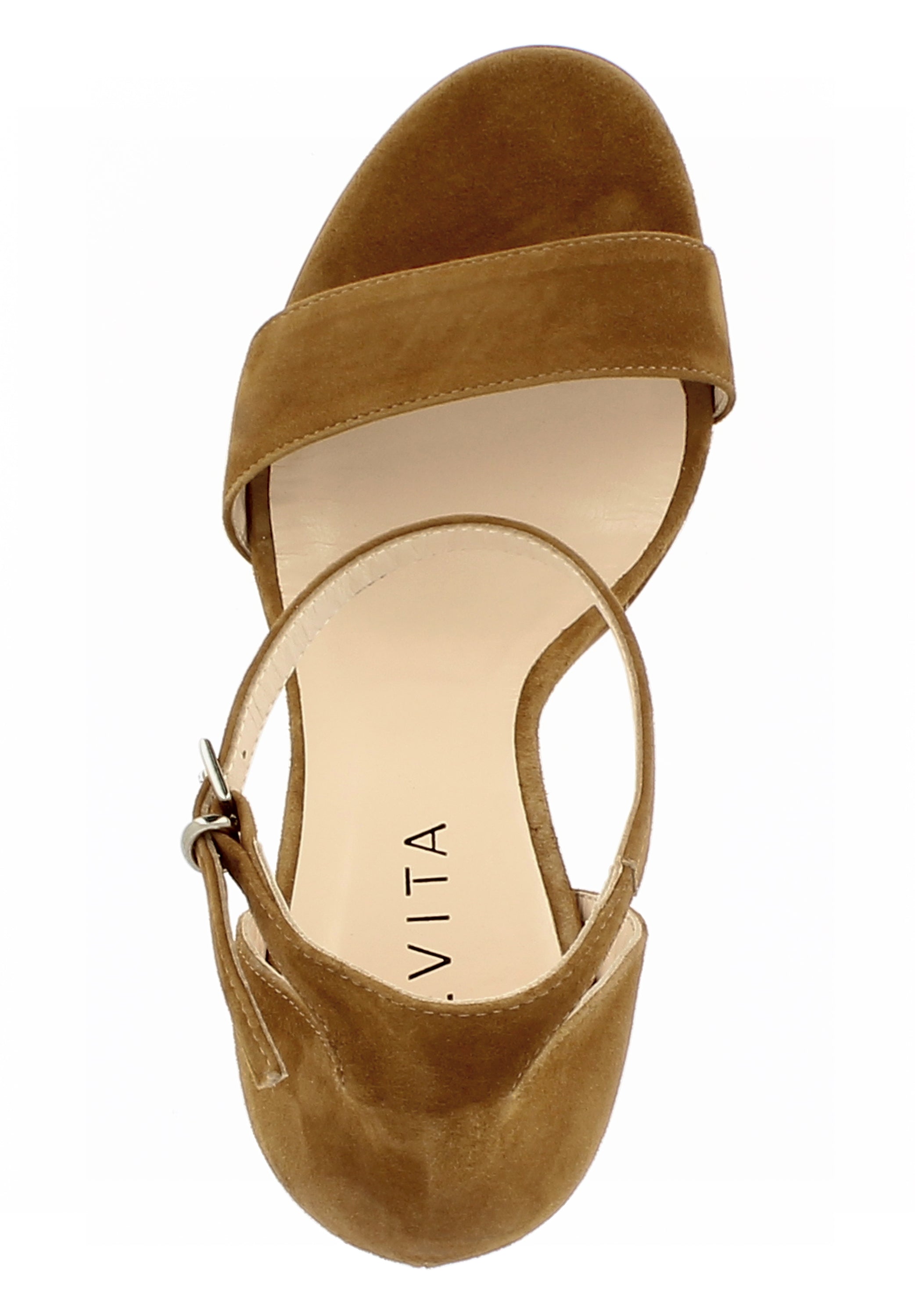 EVA Damen Sandalette  -  Rauleder cognac