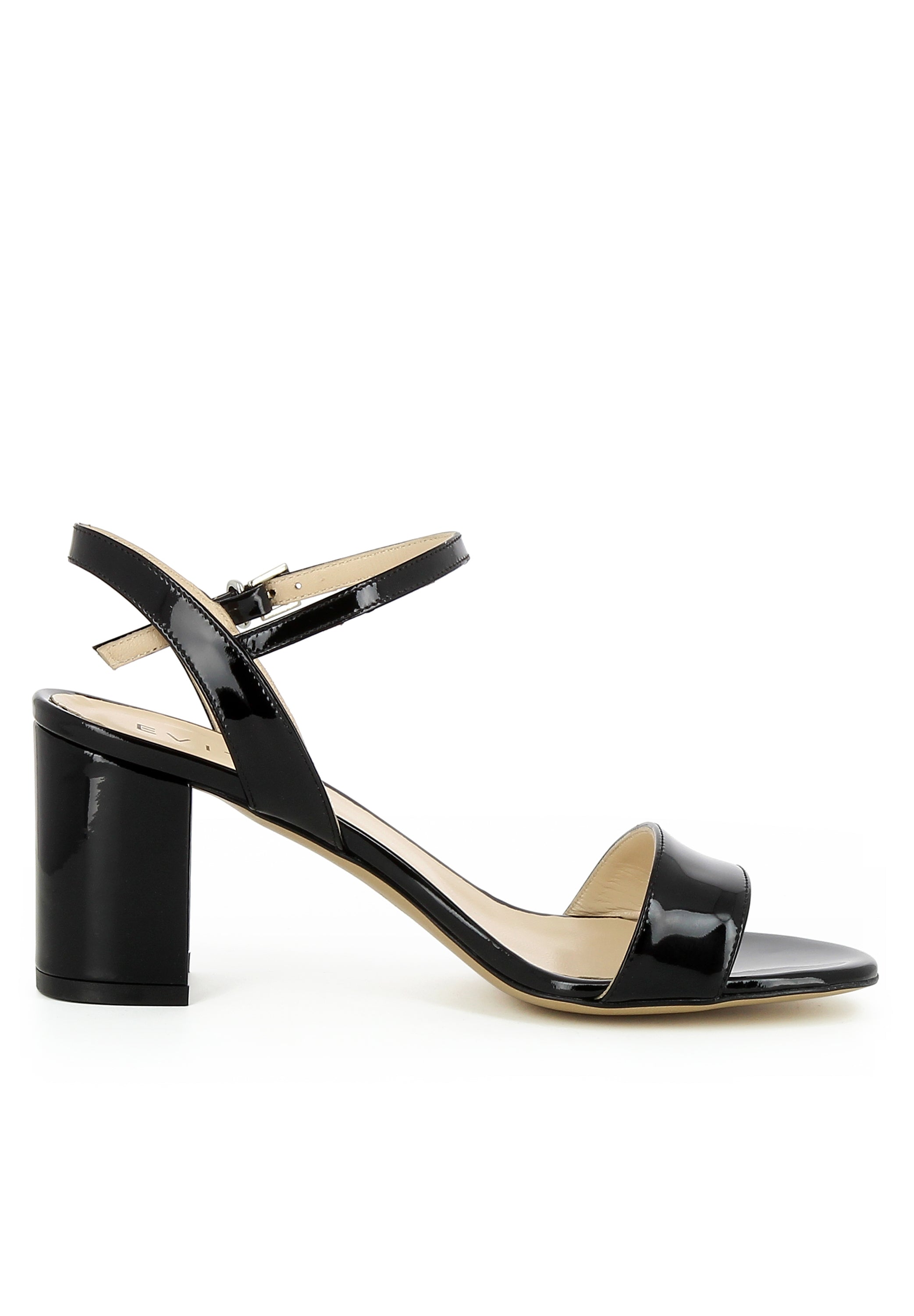 AMBRA Damen Sandalette  -  Lackleder schwarz