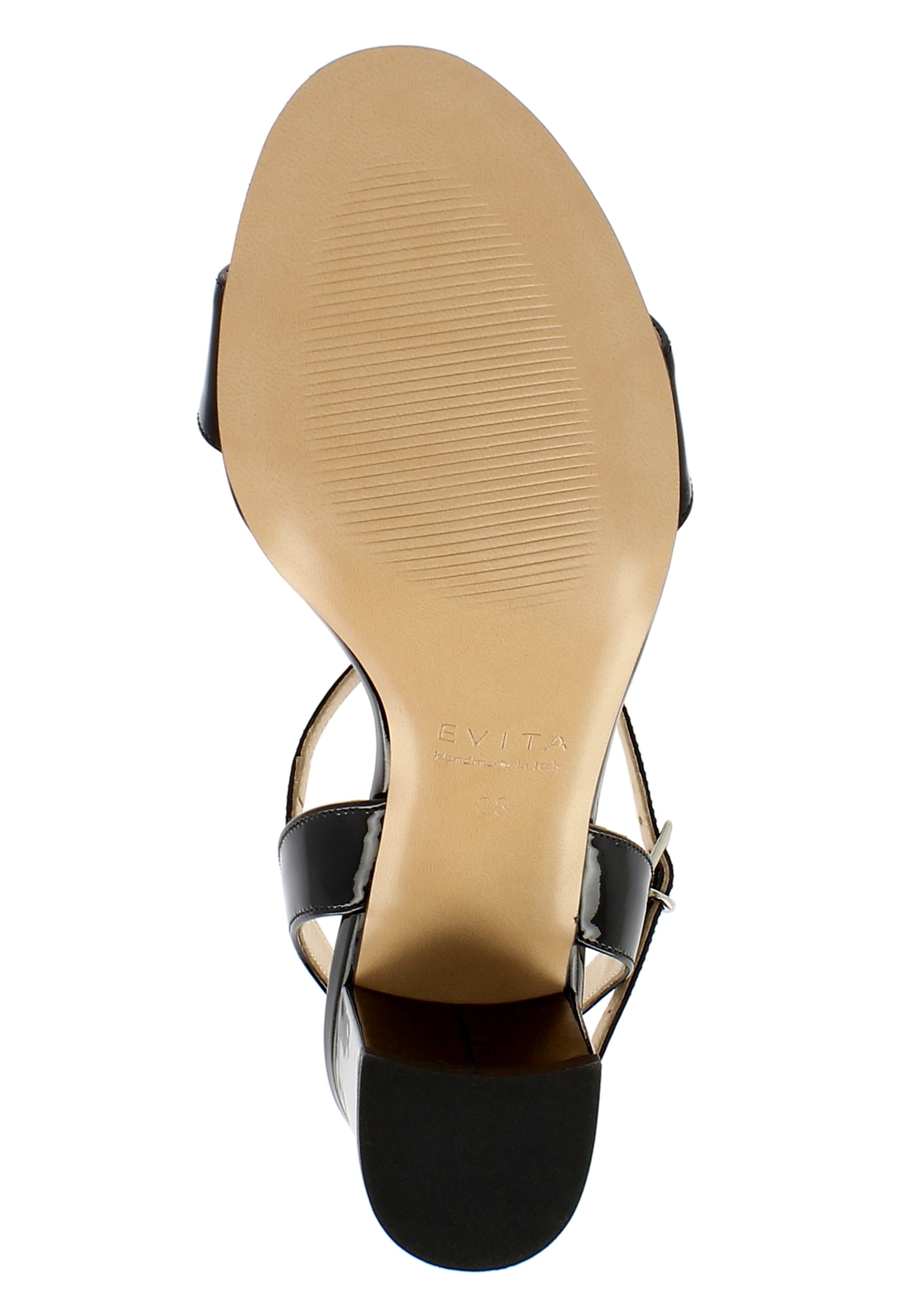 AMBRA Damen Sandalette  -  Lackleder schwarz