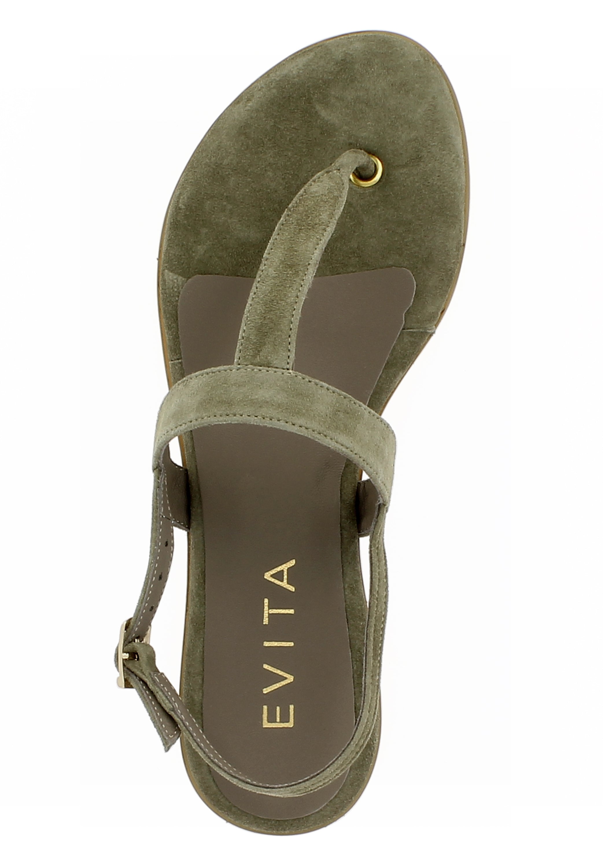 OLIMPIA Damen Sandale  -  Rauleder olive