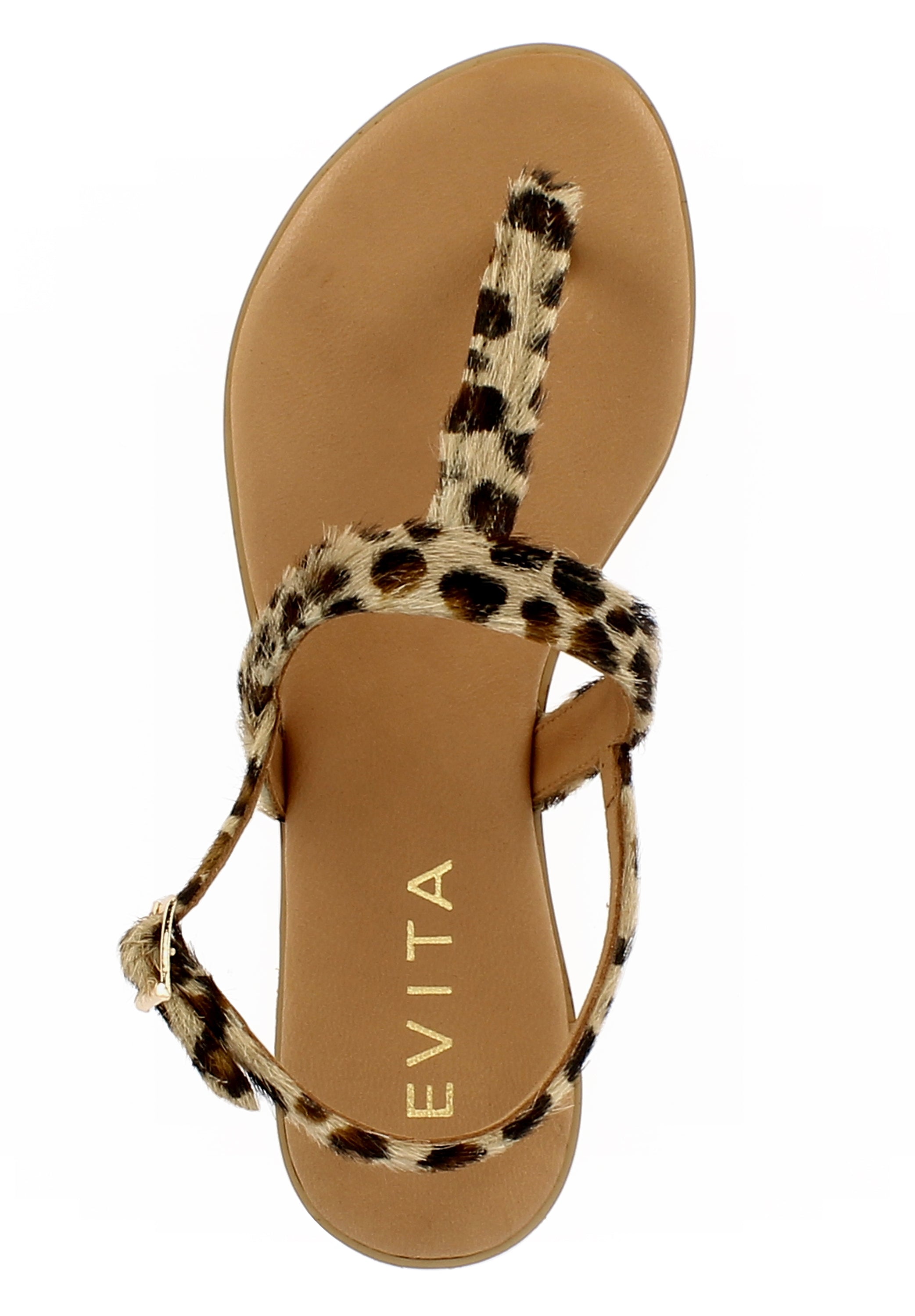 OLIMPIA Damen Sandale  -  Kalbshaar leopard