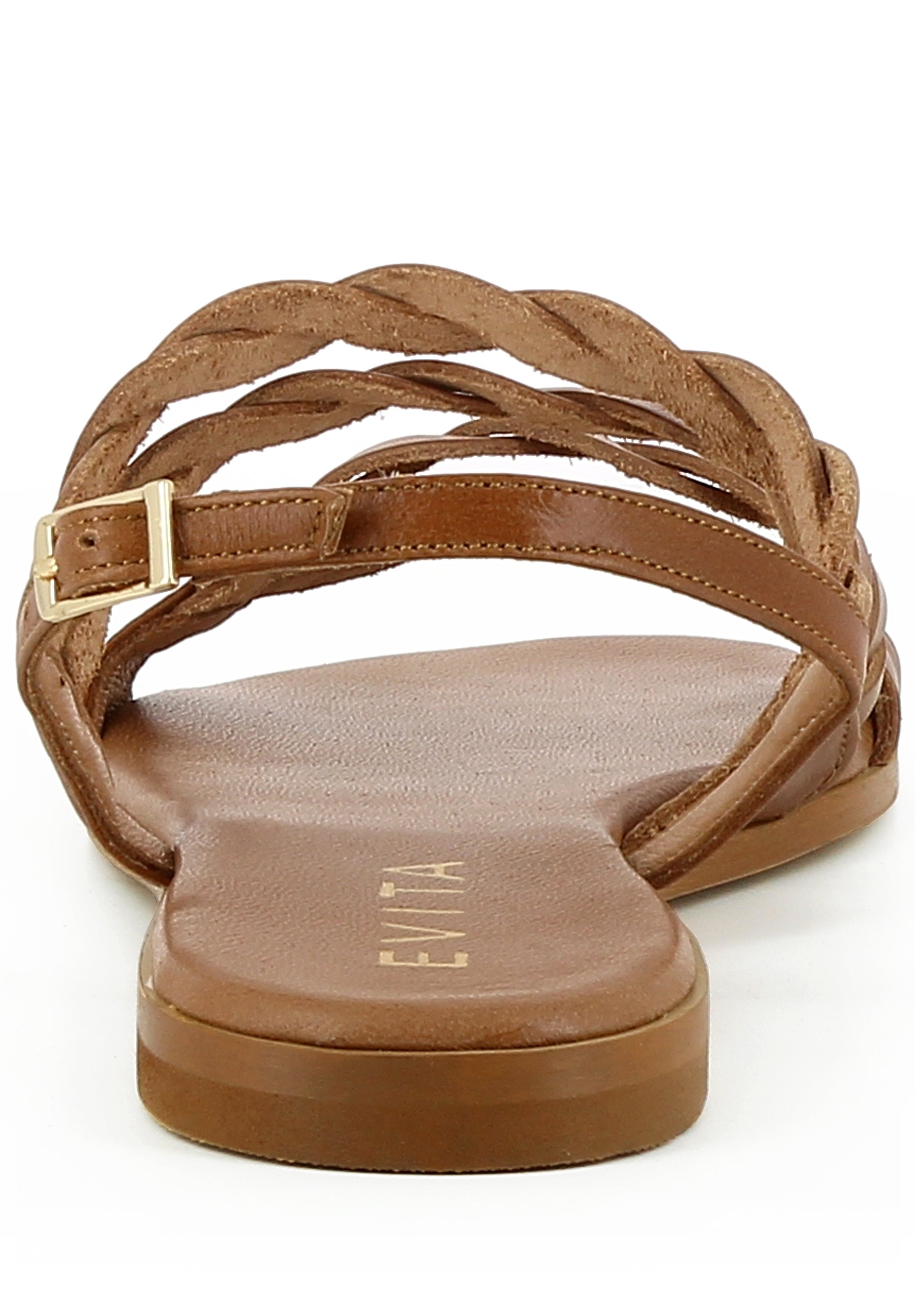 OLIMPIA Damen Sandale  -  Glattleder cognac