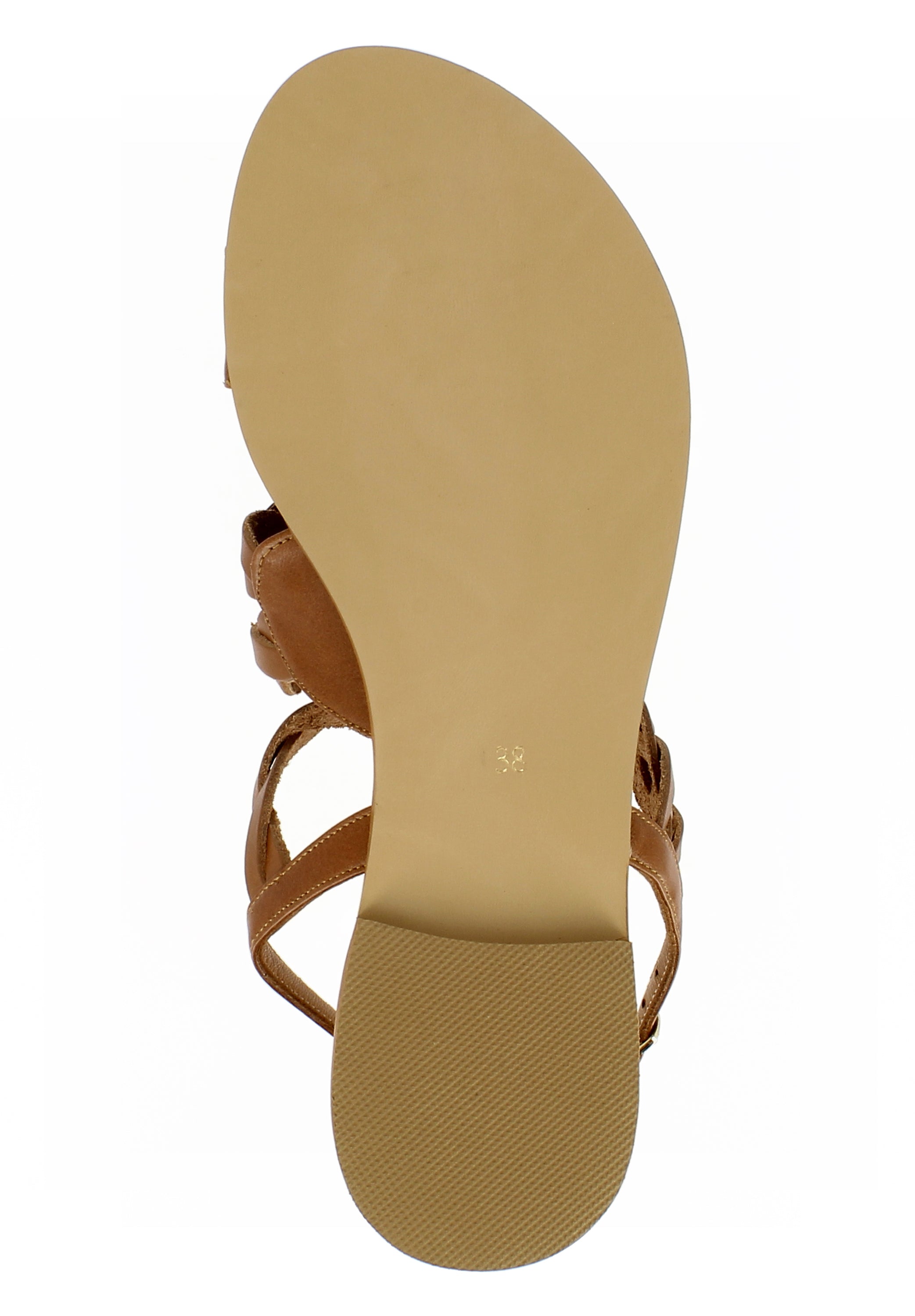 OLIMPIA Damen Sandale  -  Glattleder cognac