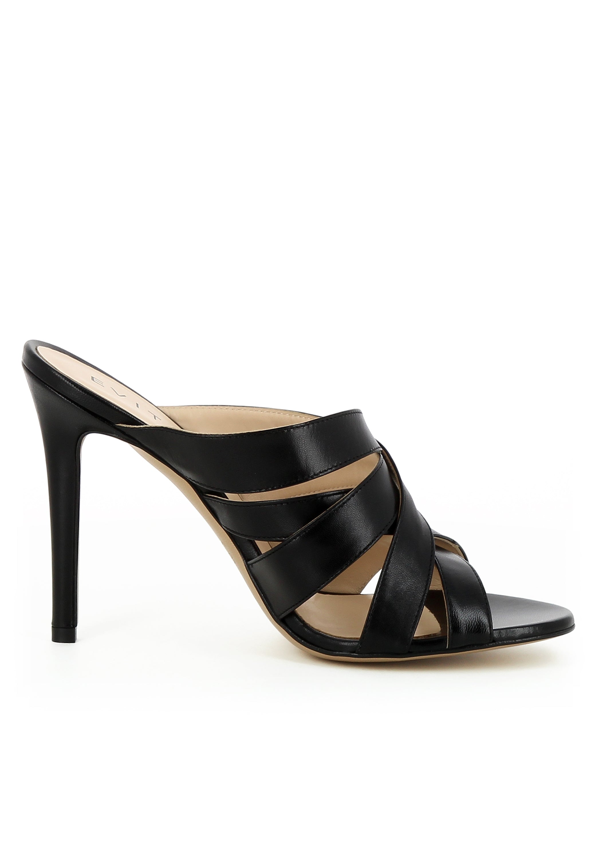 EVA Damen Sandalette  -  Glattleder schwarz
