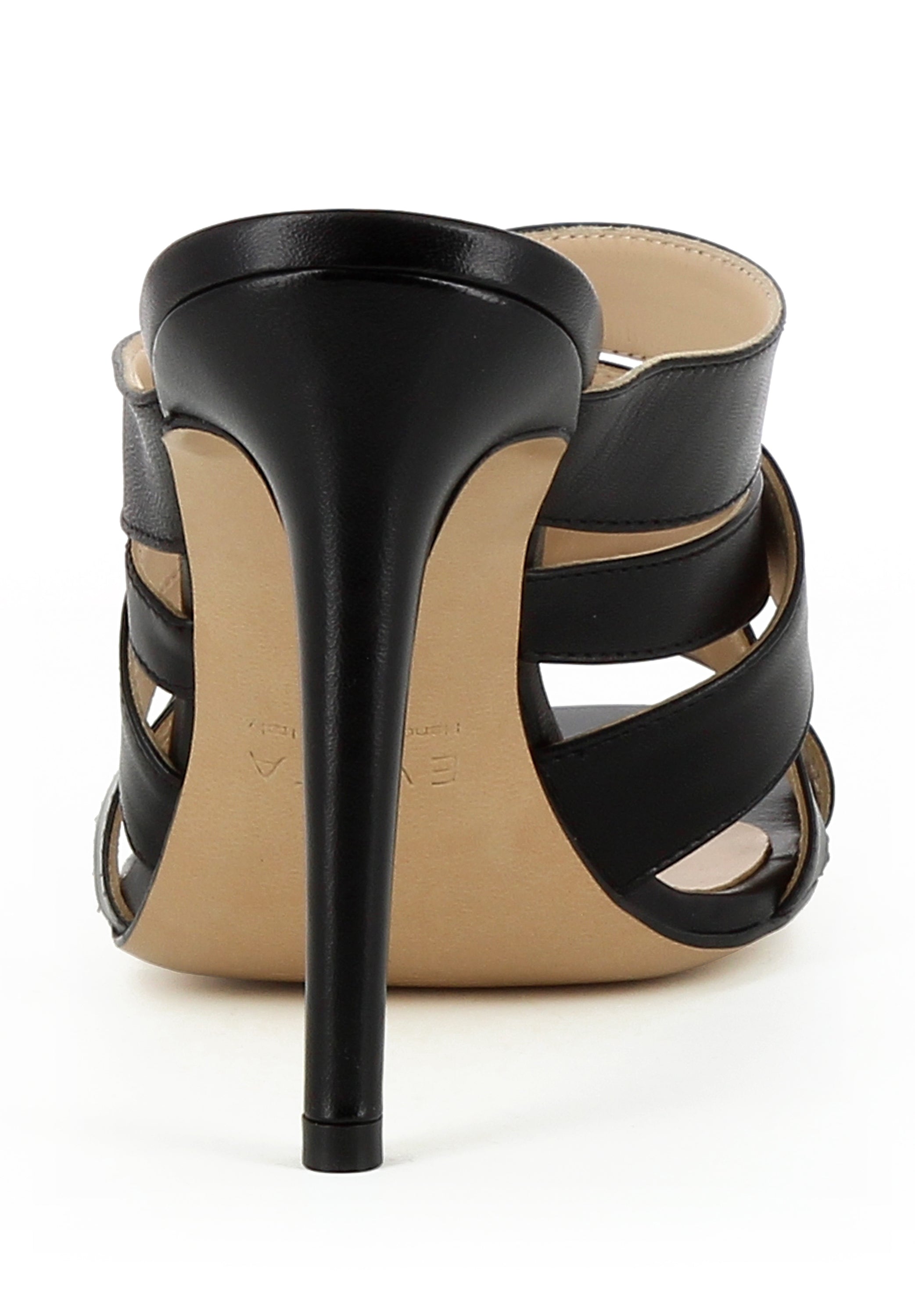 EVA Damen Sandalette  -  Glattleder schwarz