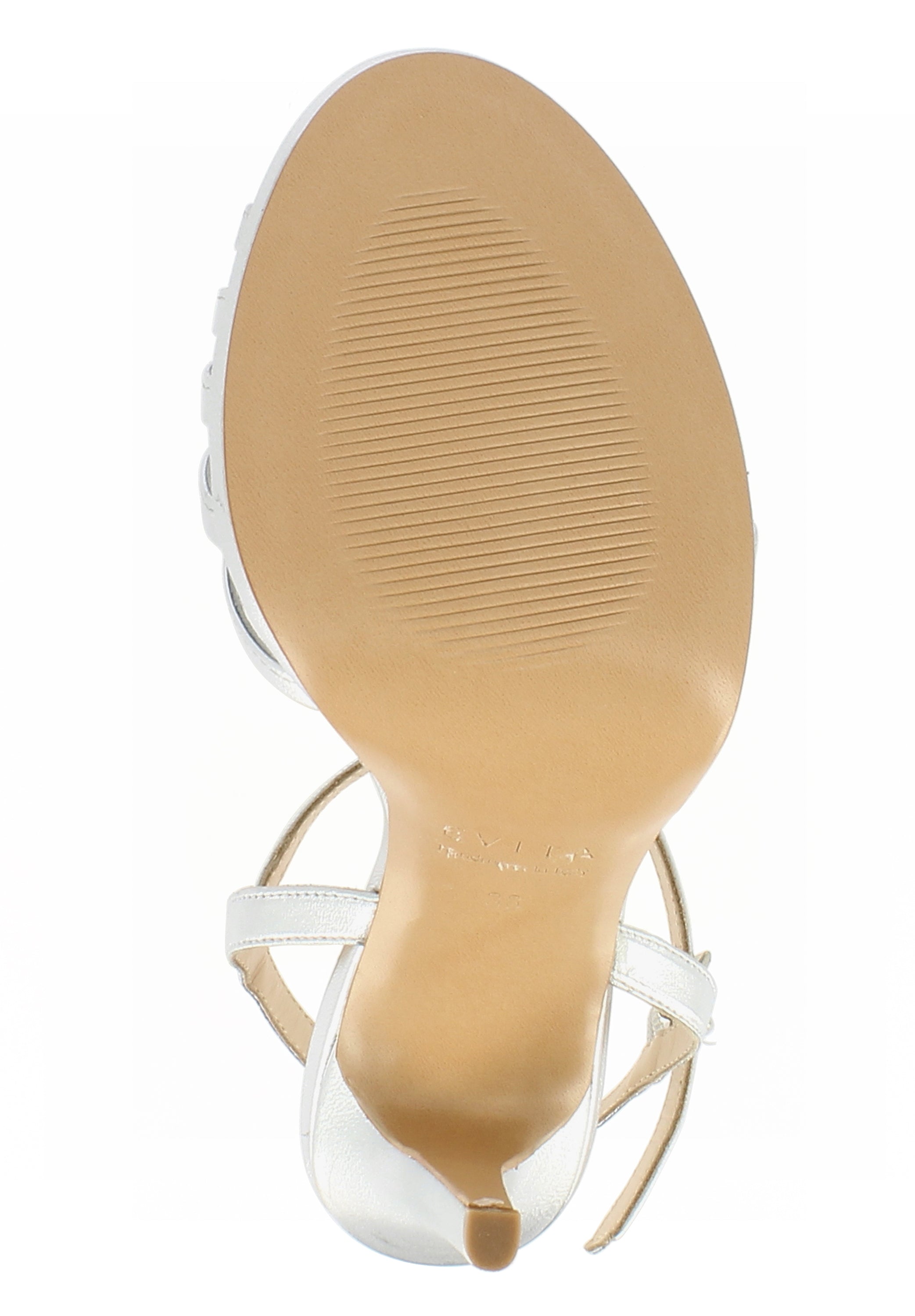 EVA Damen Sandalette  -  Glattleder silber