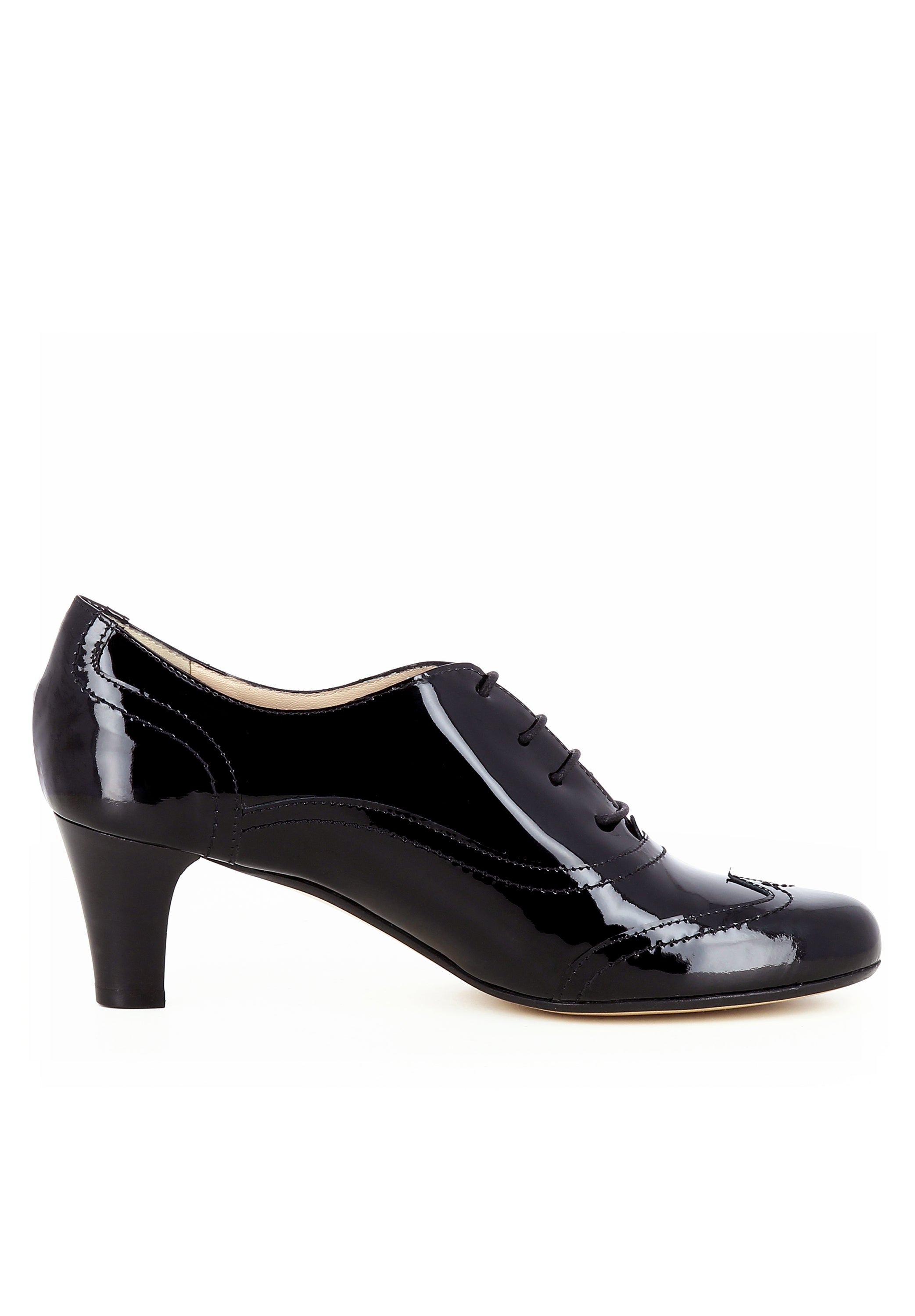 GIUSY Damen Schnürpumps  -  Lackleder schwarz