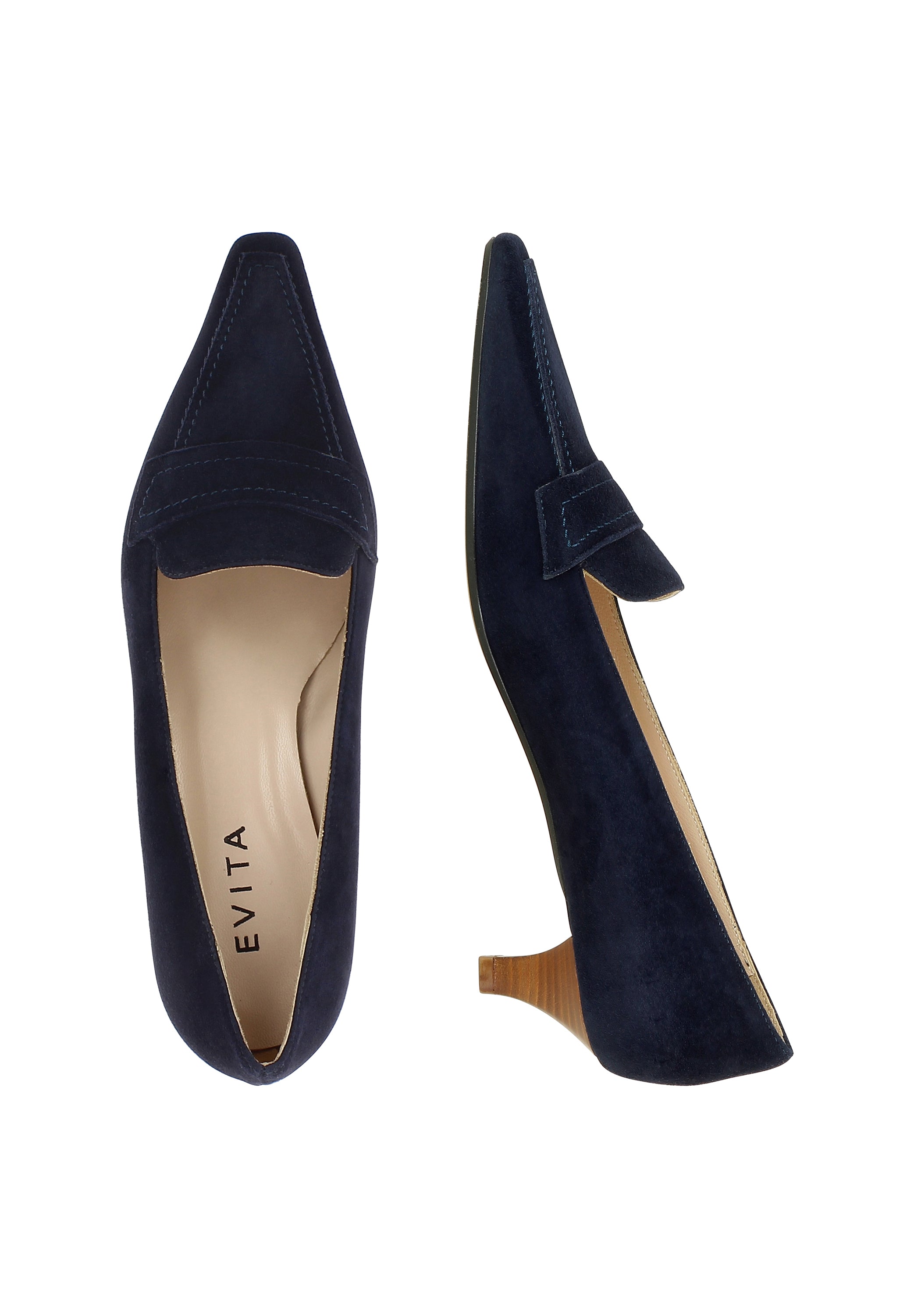 LIA Damen Pumps  -  Rauleder dunkelblau