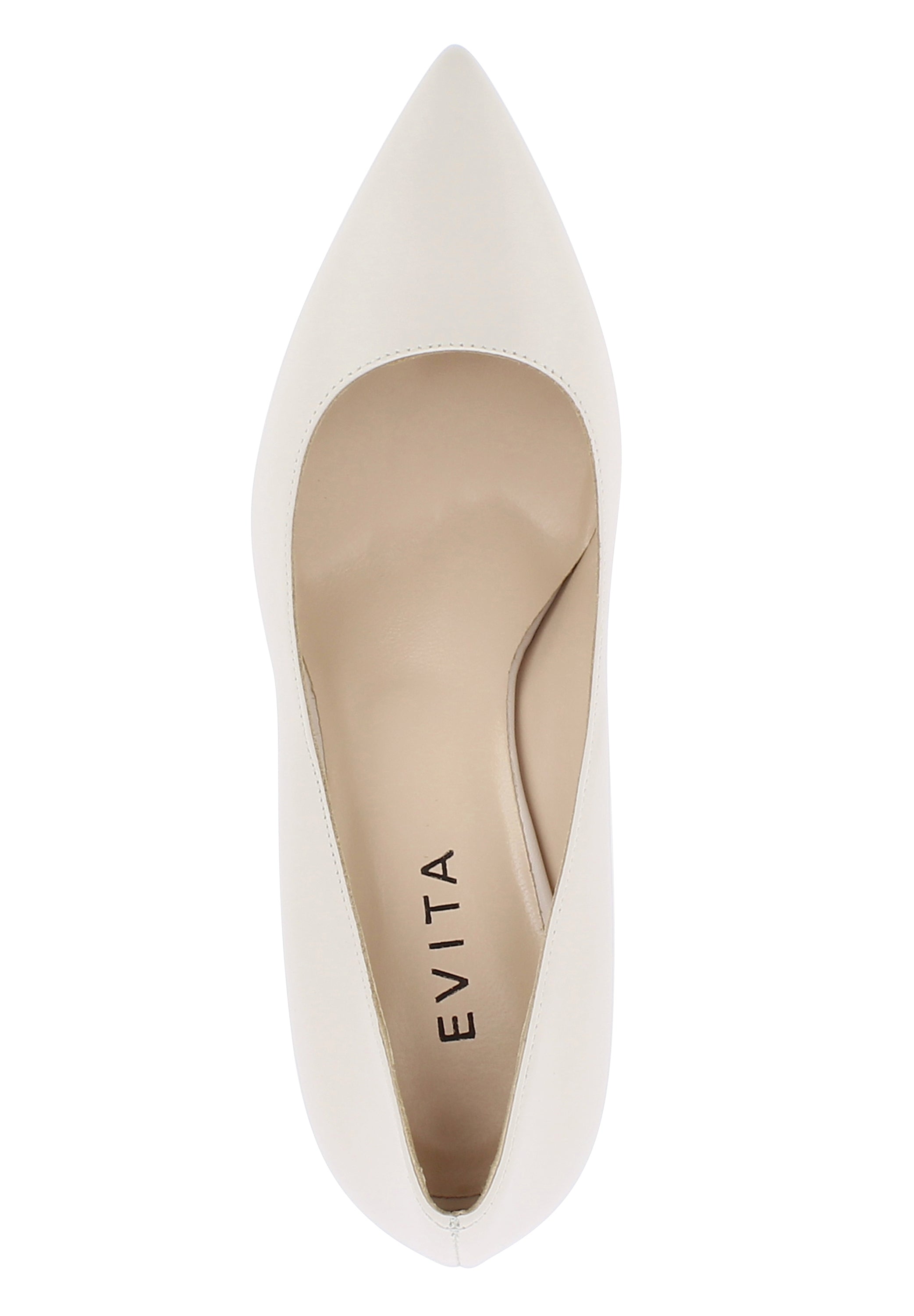 GIULIA Damen Pumps  -  Glattleder cremeweiß