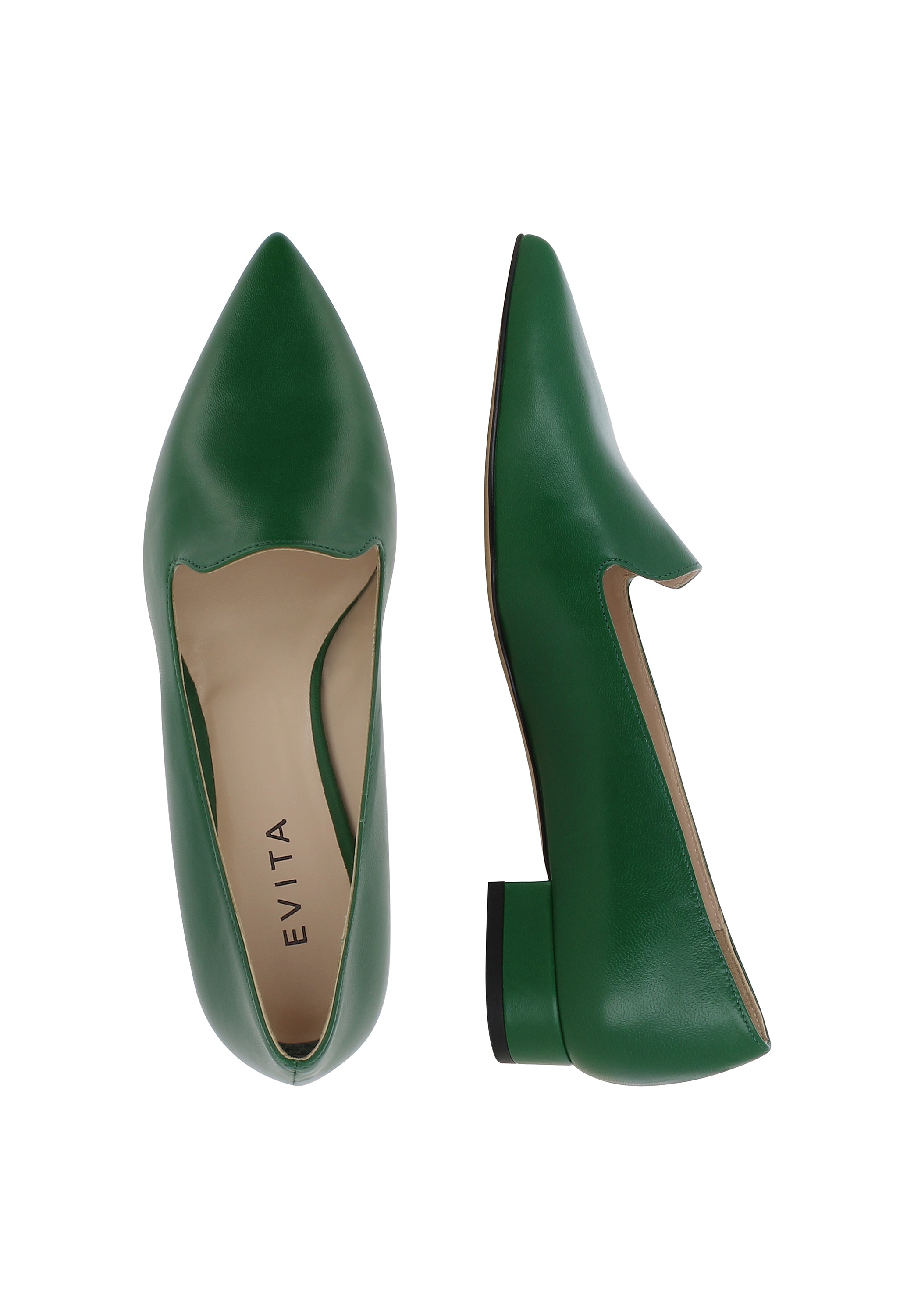 FRANCA Damen Slipper  -  Glattleder grün