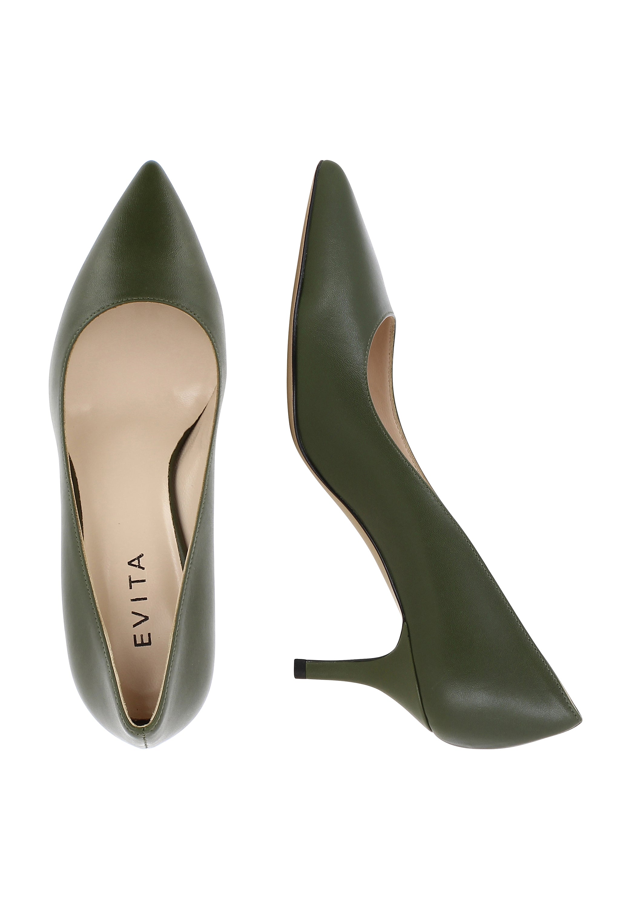 GIULIA Damen Pumps  -  Glattleder grün