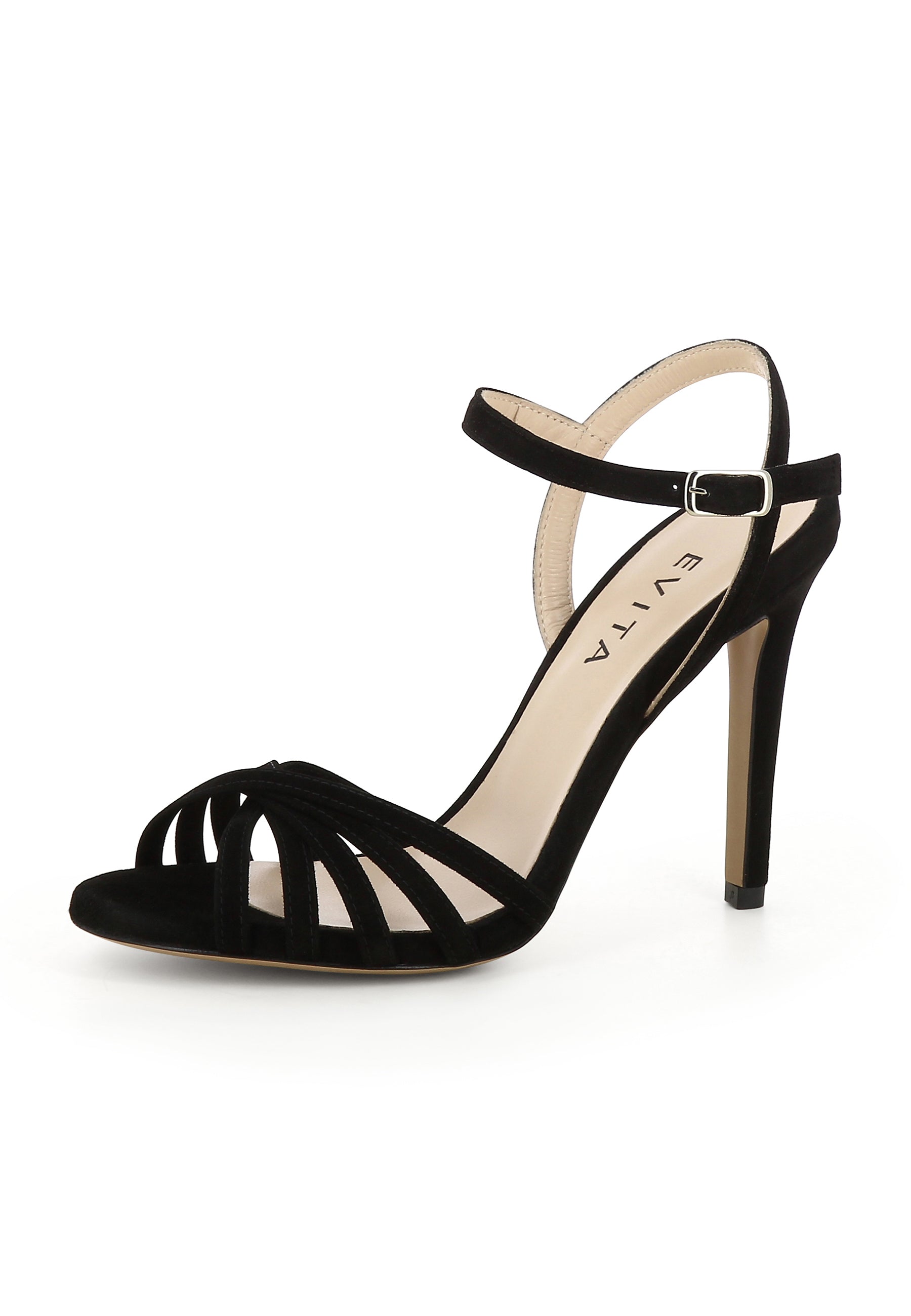 EVA Damen Sandalette  -  Rauleder Schwarz