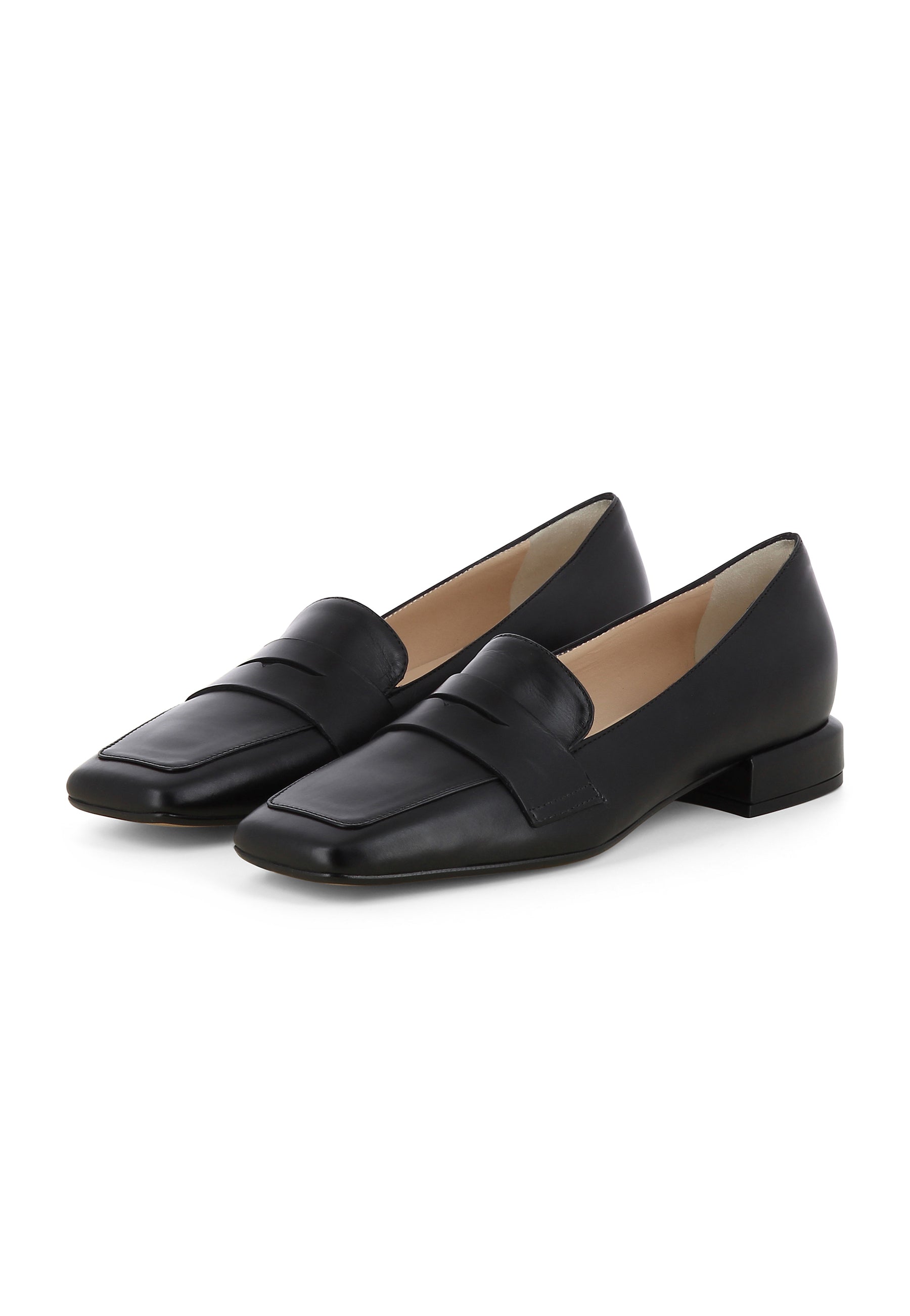 ANNA Damen Slipper  -  Glattleder Schwarz