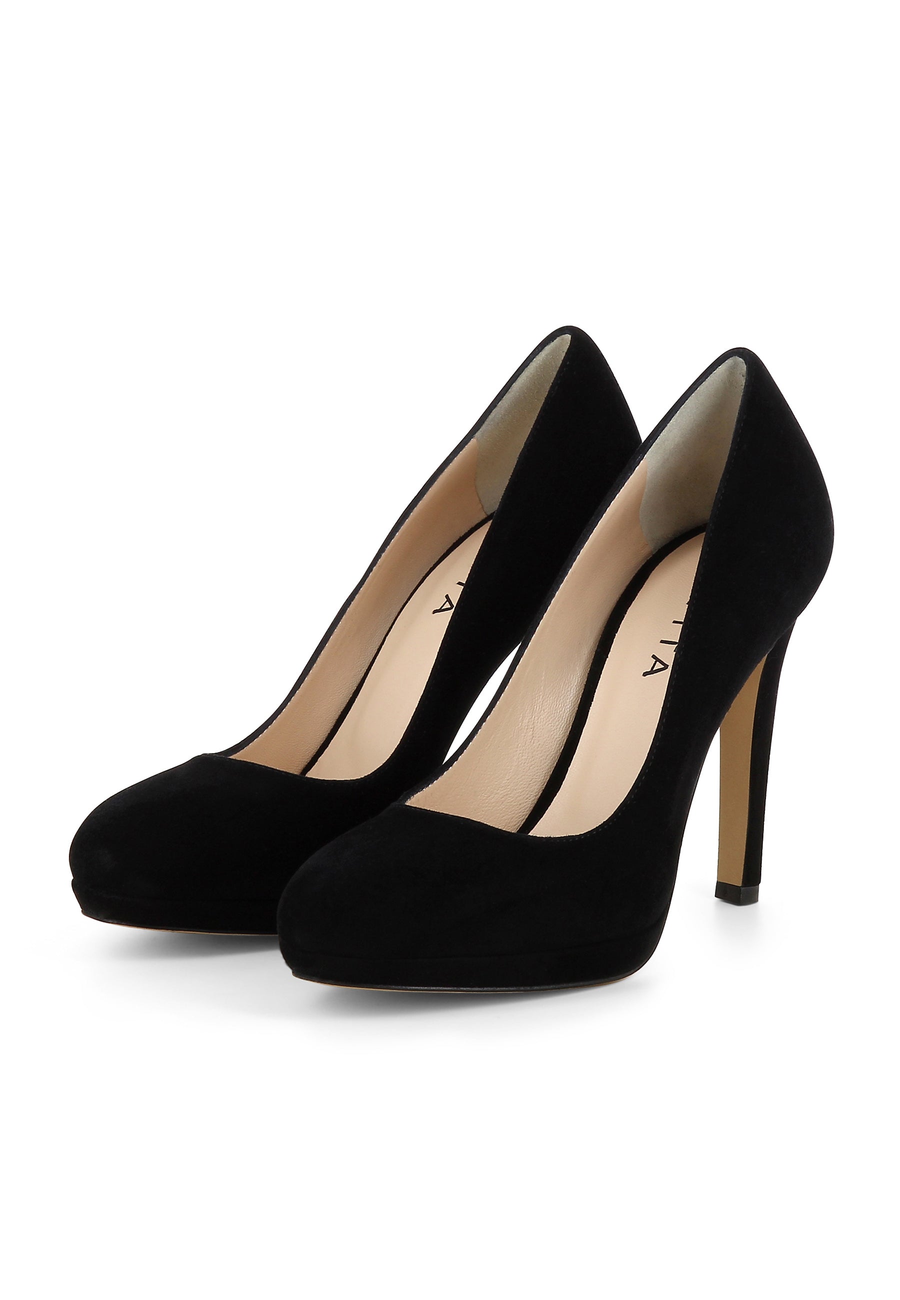 CRISTINA Damen Pumps  -  Rauleder Schwarz