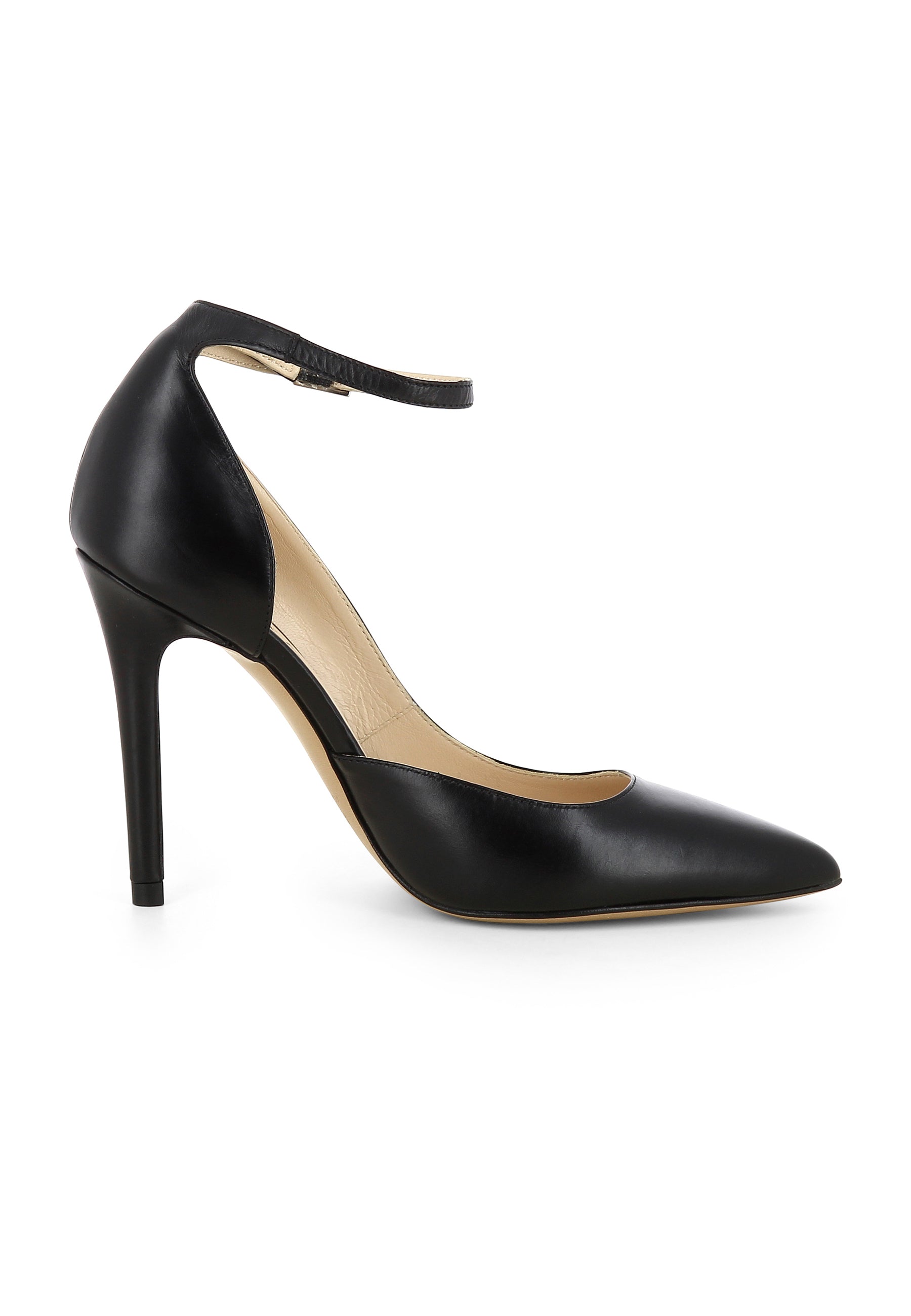 ALINA women's pumps semi-open - smooth leather black