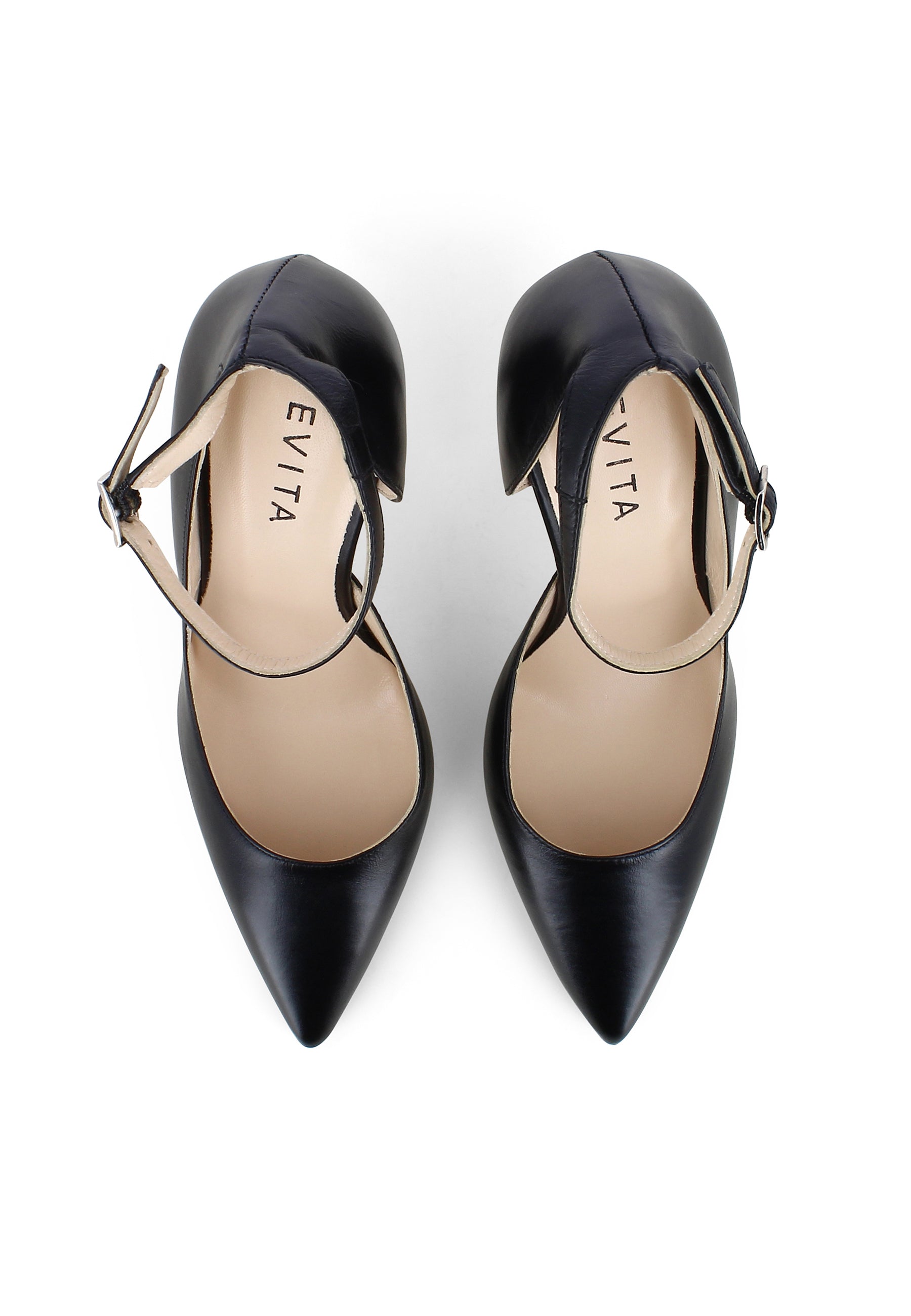 ALINA women's pumps semi-open - smooth leather black