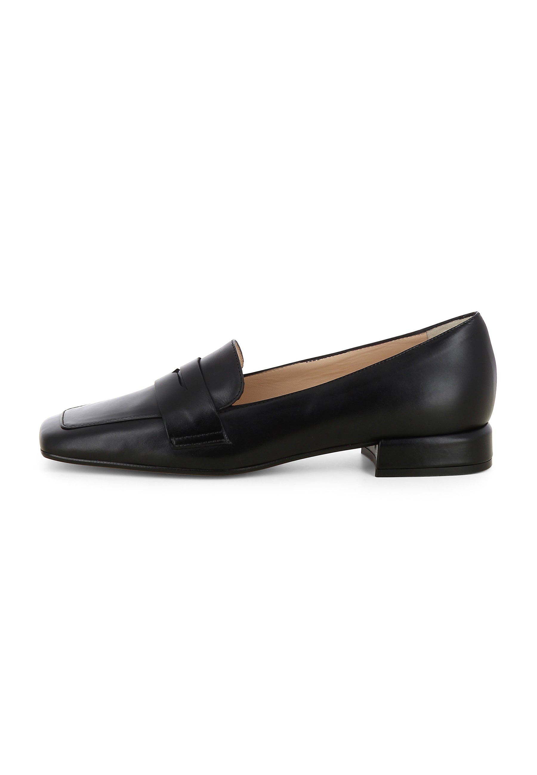ANNA Damen Slipper  -  Glattleder Schwarz