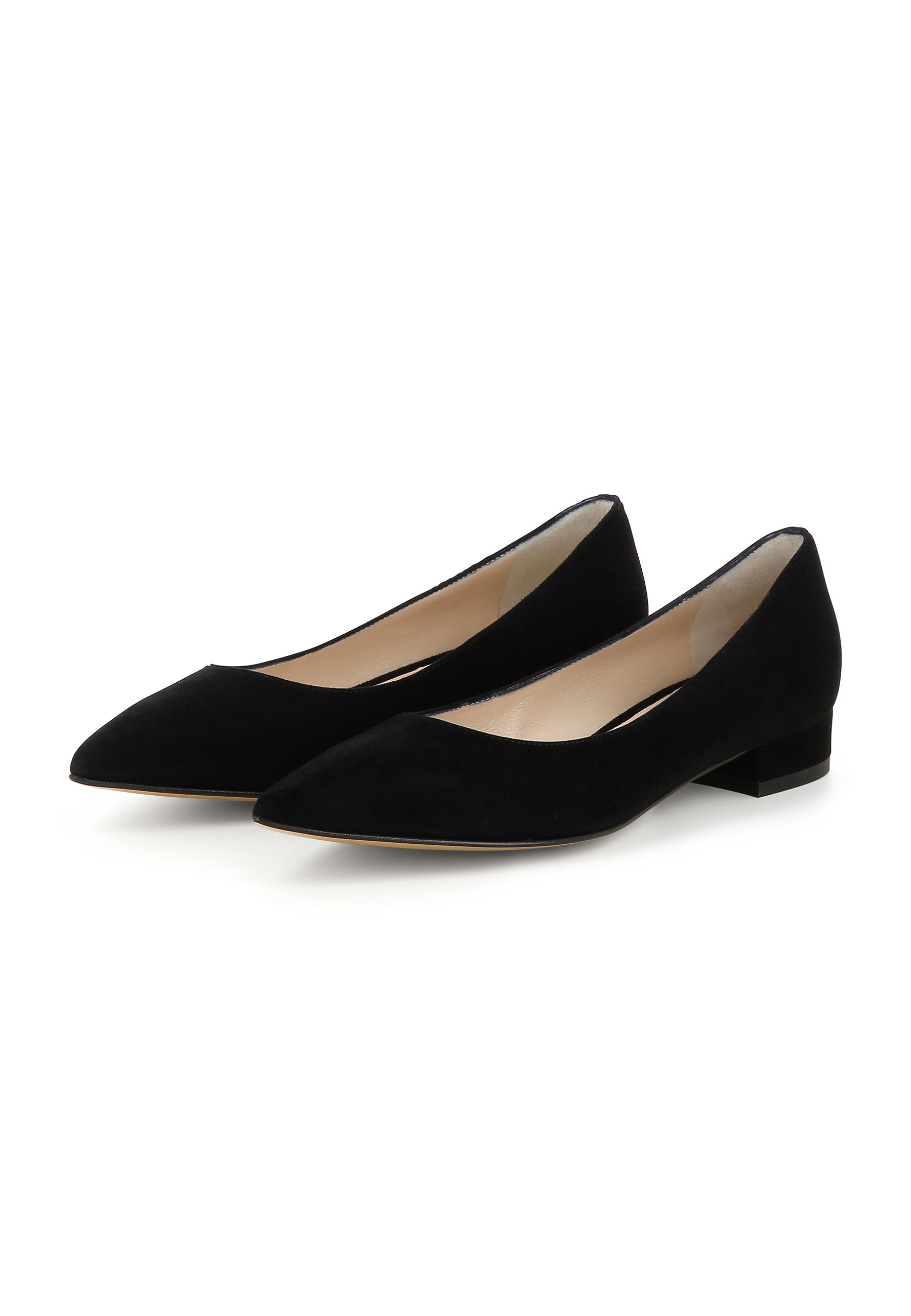 FRANCA Damen Flats  -  Rauleder Schwarz