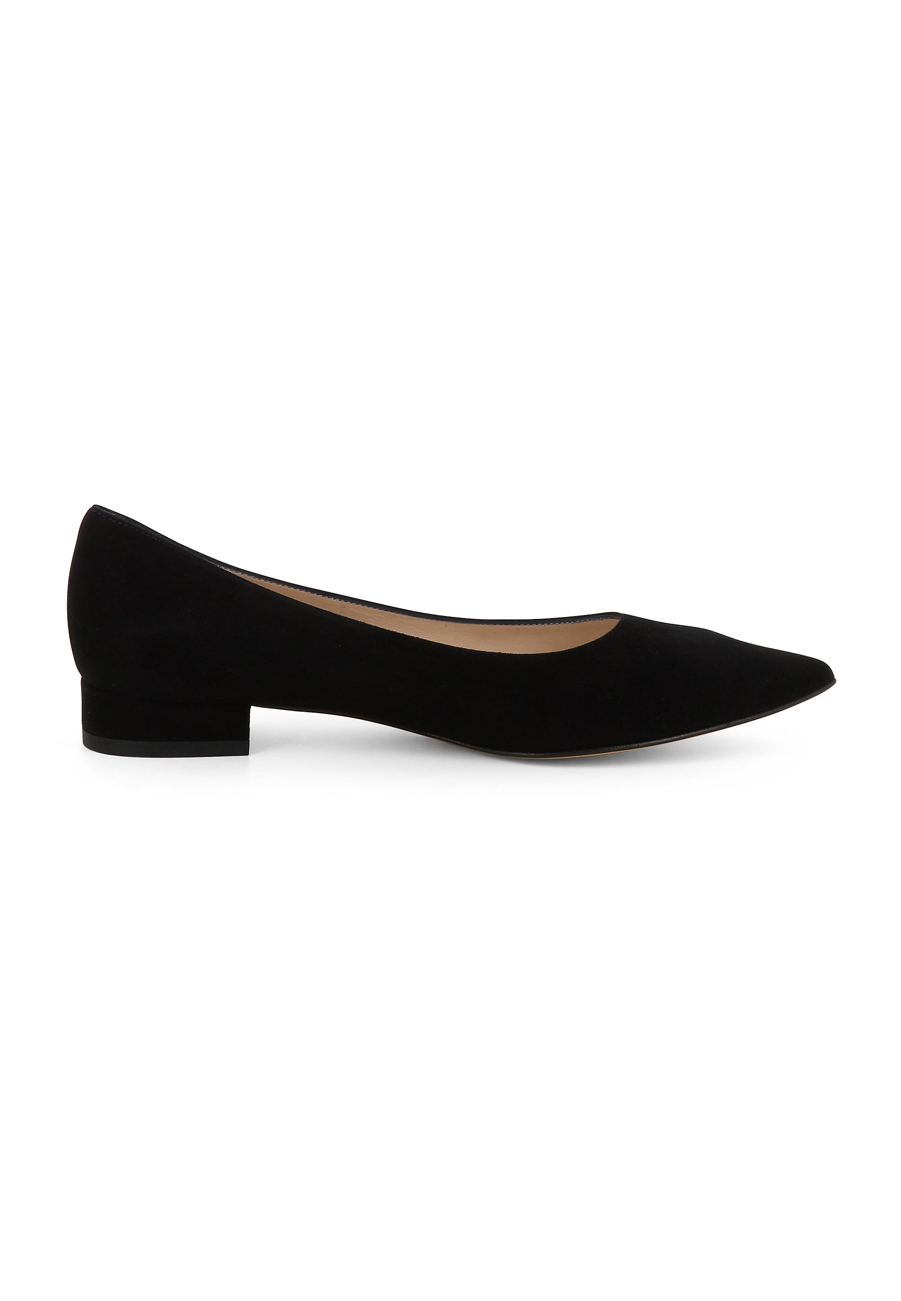 FRANCA Damen Flats  -  Rauleder Schwarz