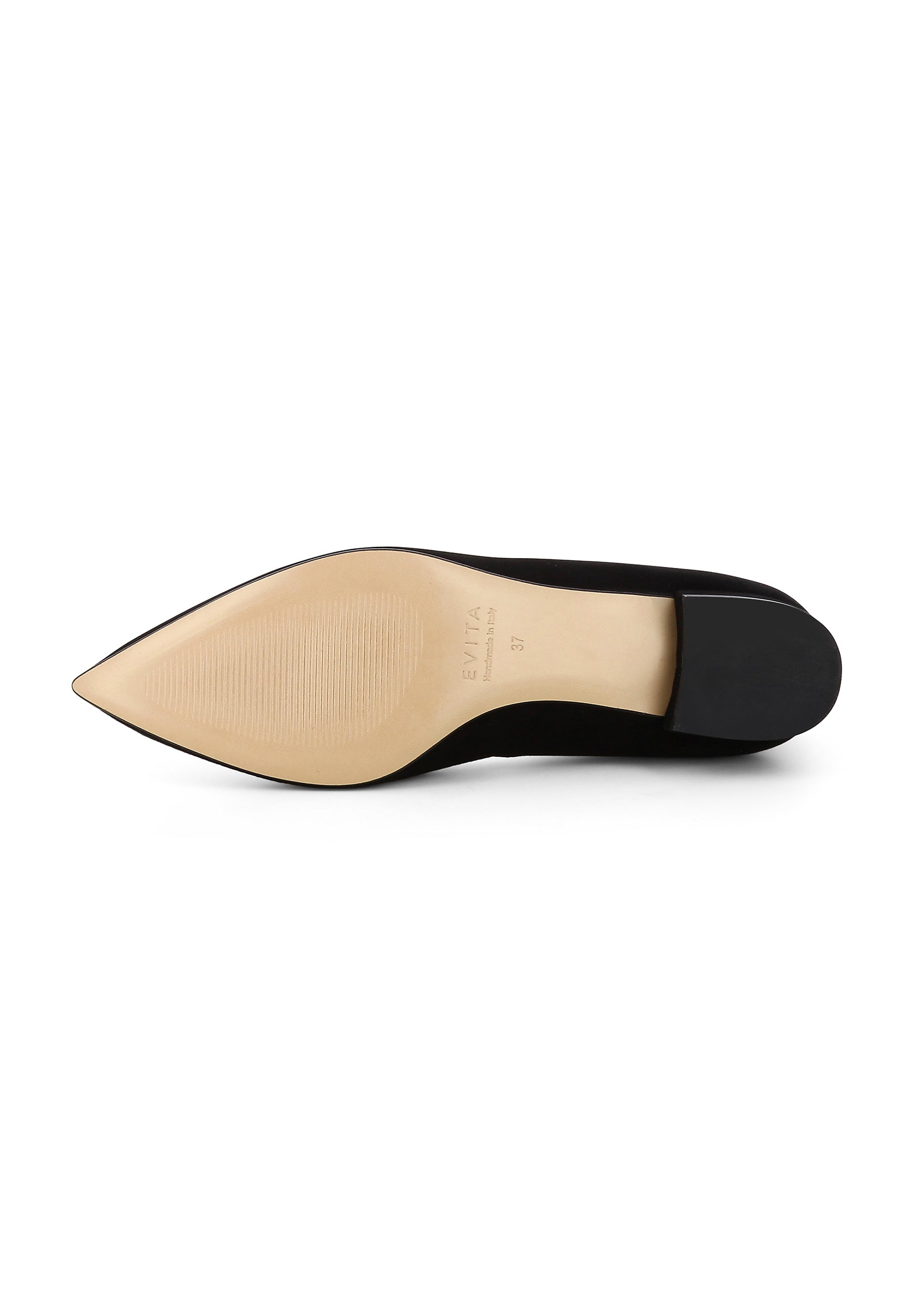 FRANCA Damen Flats  -  Rauleder Schwarz