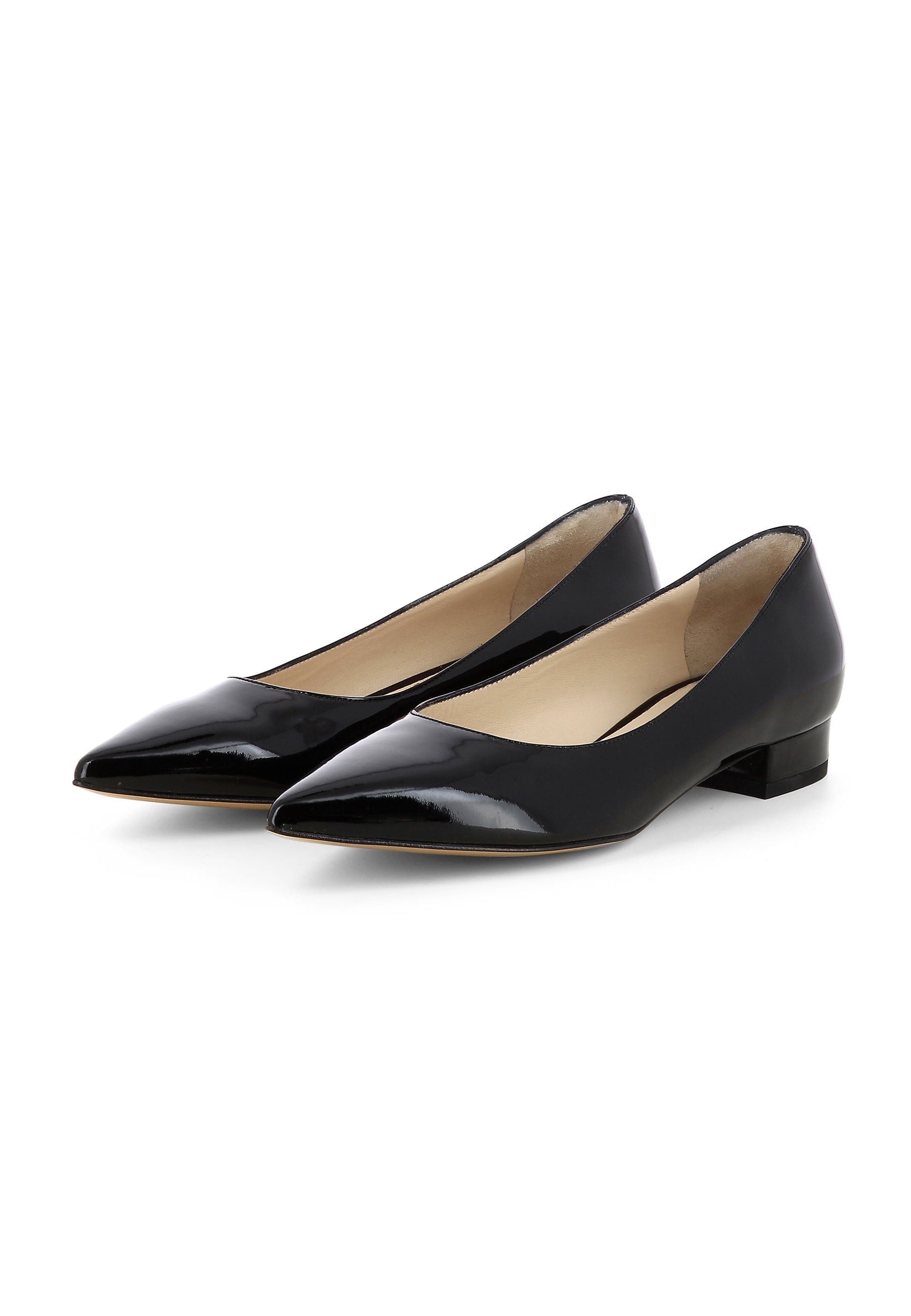 FRANCA Damen Flats  -  Lackleder Schwarz