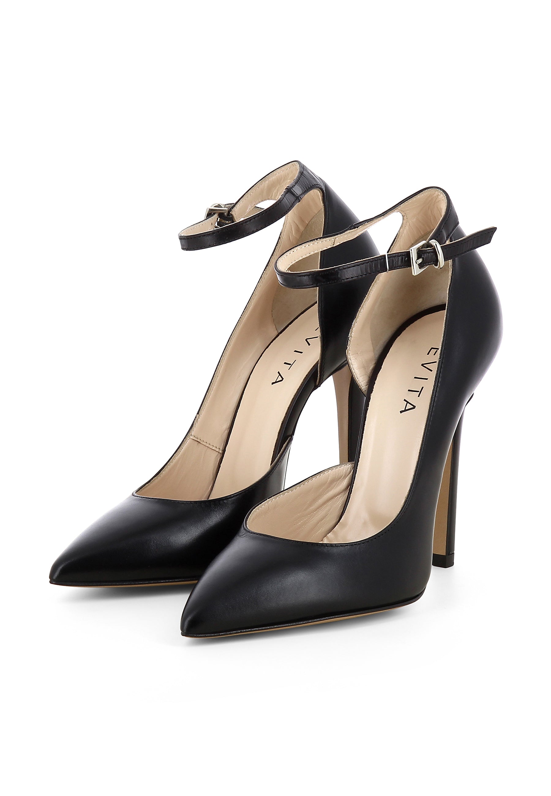 LISA Damen Pumps Halboffen  -  Glattleder Schwarz