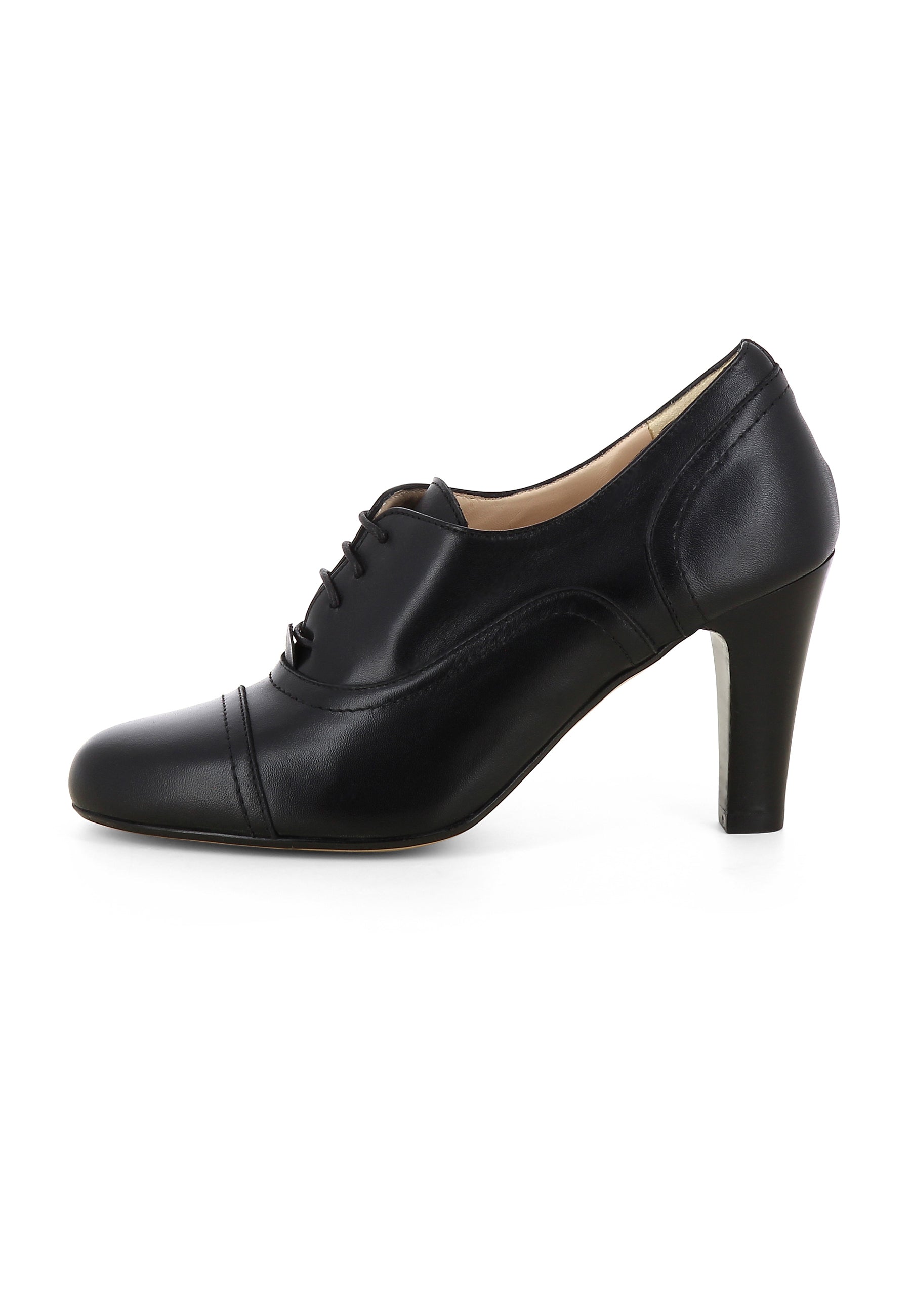 MARIA Damen Schnürpumps  -  Glattleder Schwarz