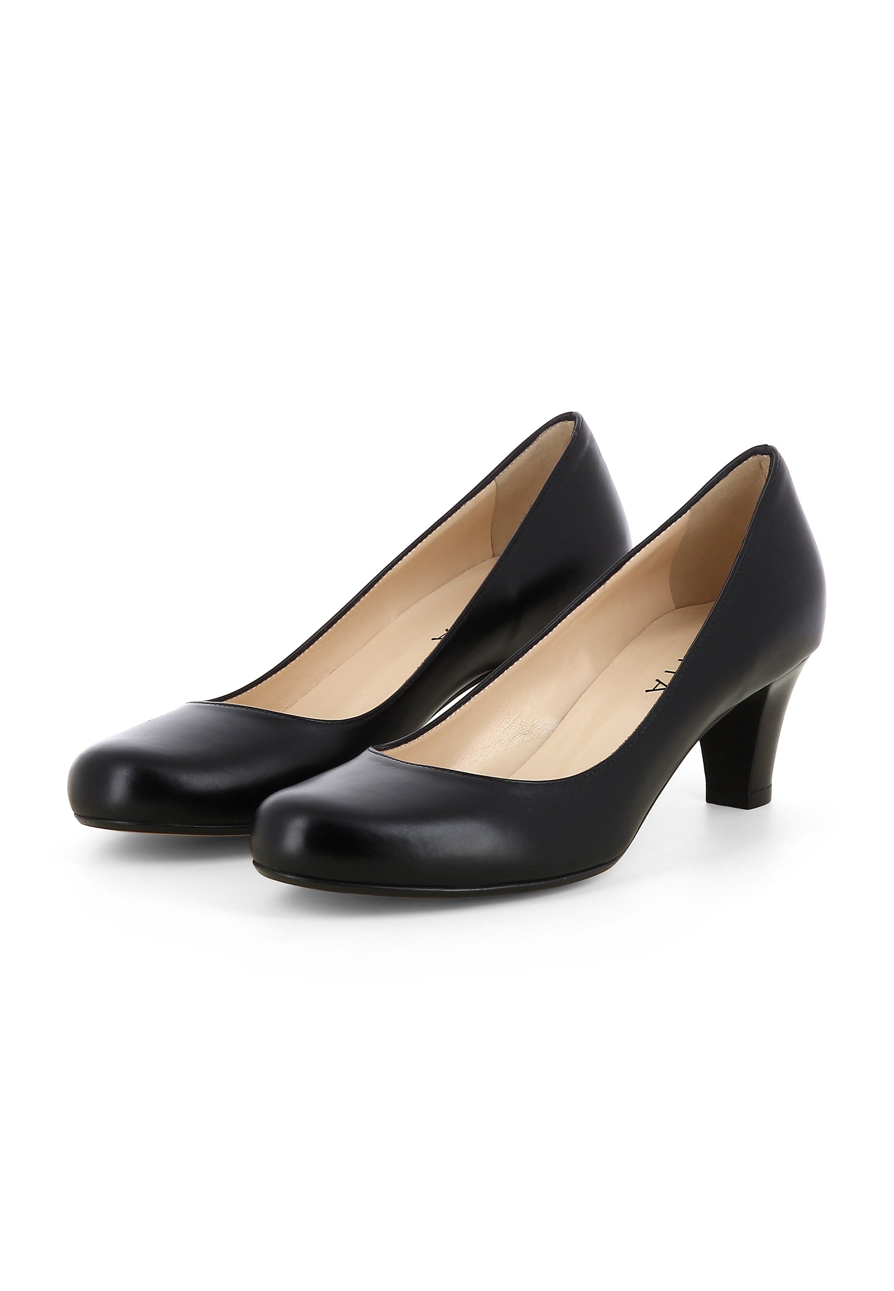 GIUSY Damen Pumps  -  Glattleder Schwarz