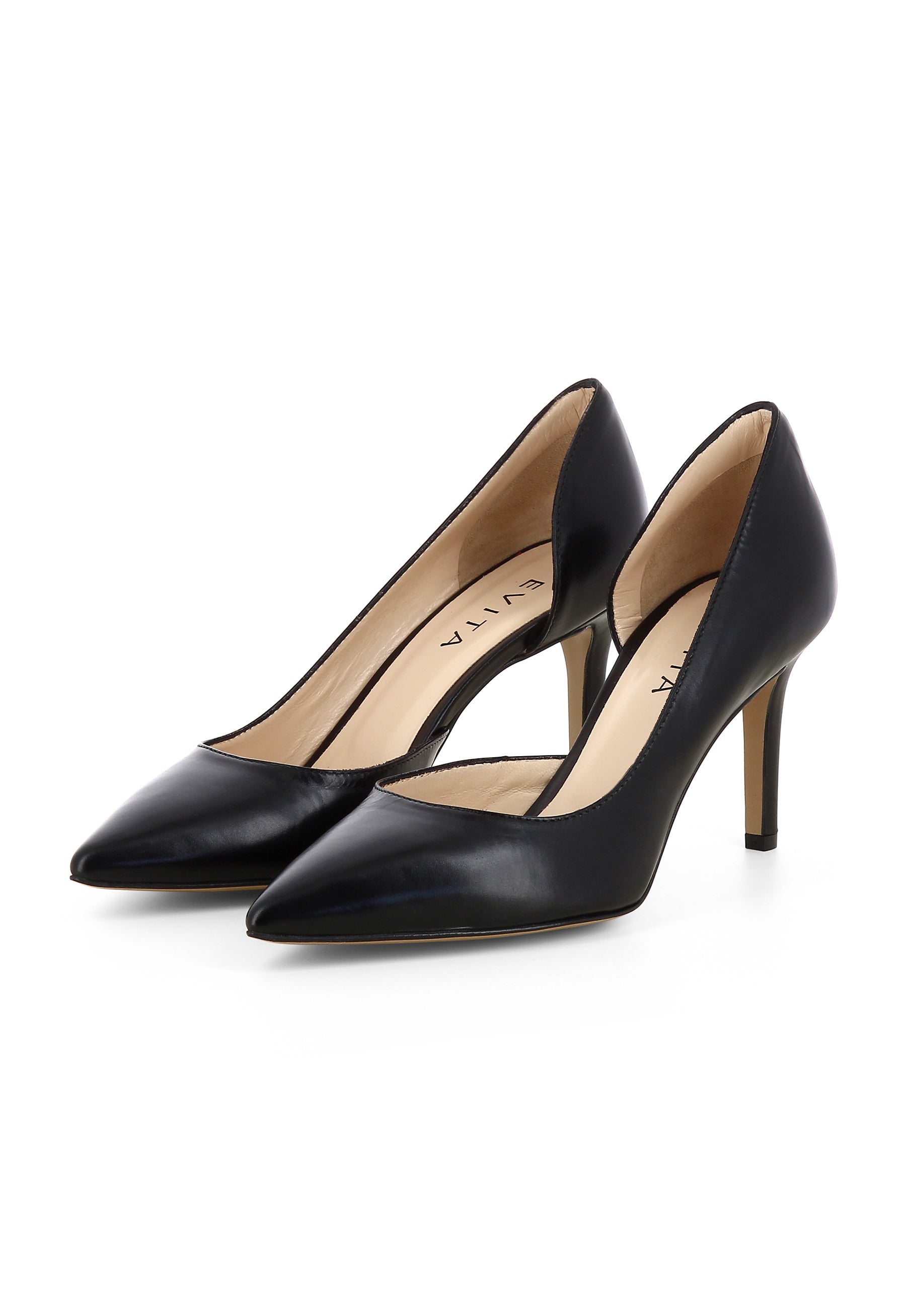 JESSICA Damen Pumps Halboffen  -  Glattleder Schwarz
